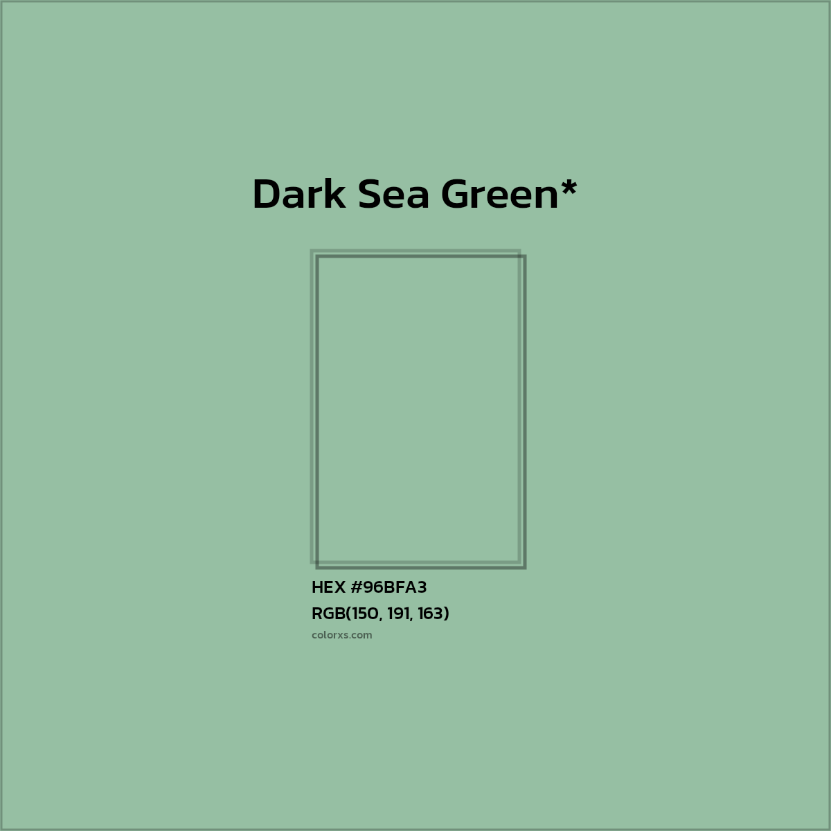 HEX #96BFA3 Color Name, Color Code, Palettes, Similar Paints, Images