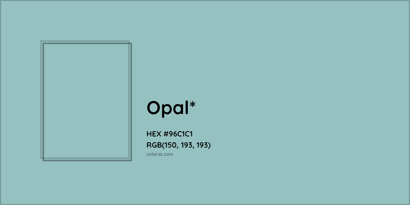 HEX #96C1C1 Color Name, Color Code, Palettes, Similar Paints, Images