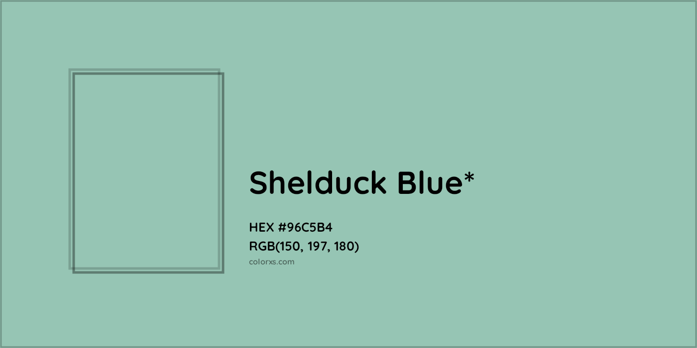 HEX #96C5B4 Color Name, Color Code, Palettes, Similar Paints, Images