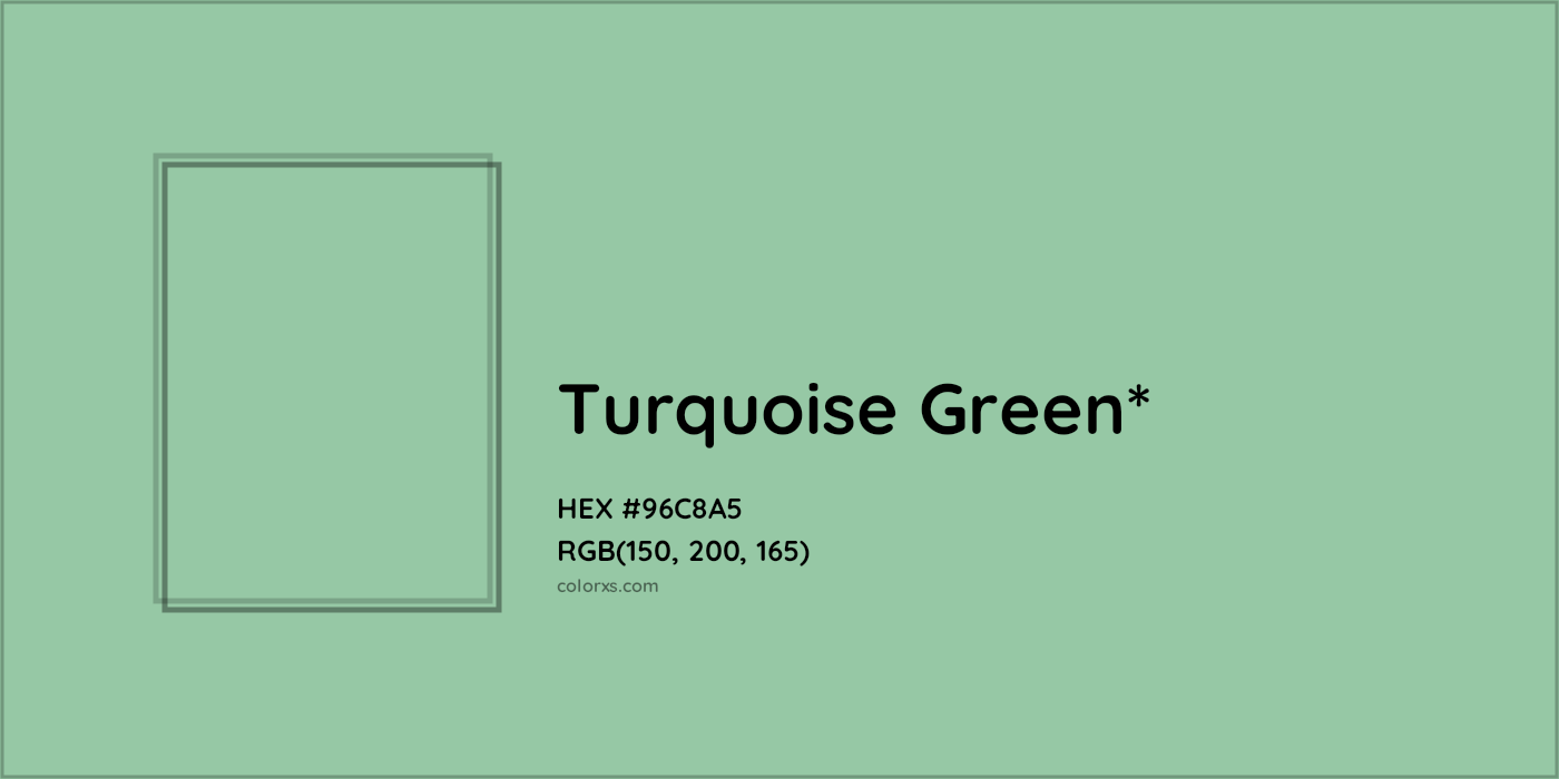 HEX #96C8A5 Color Name, Color Code, Palettes, Similar Paints, Images