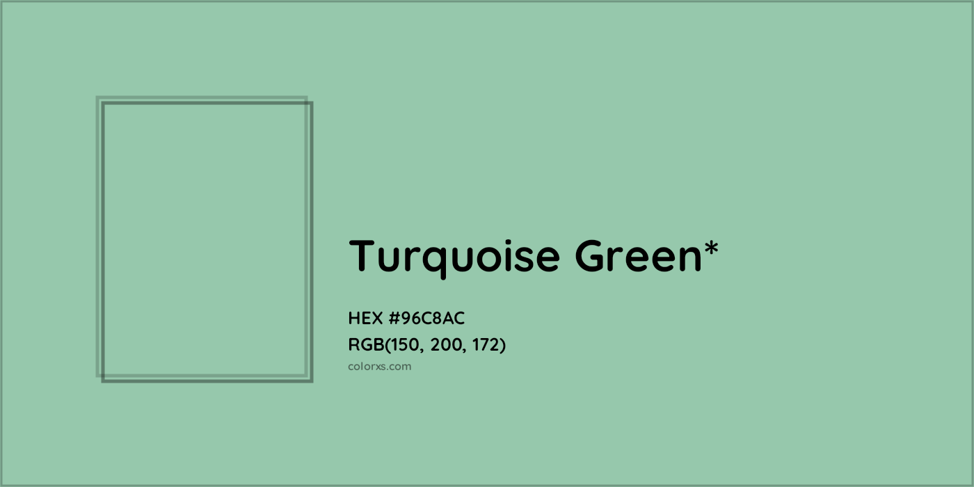 HEX #96C8AC Color Name, Color Code, Palettes, Similar Paints, Images
