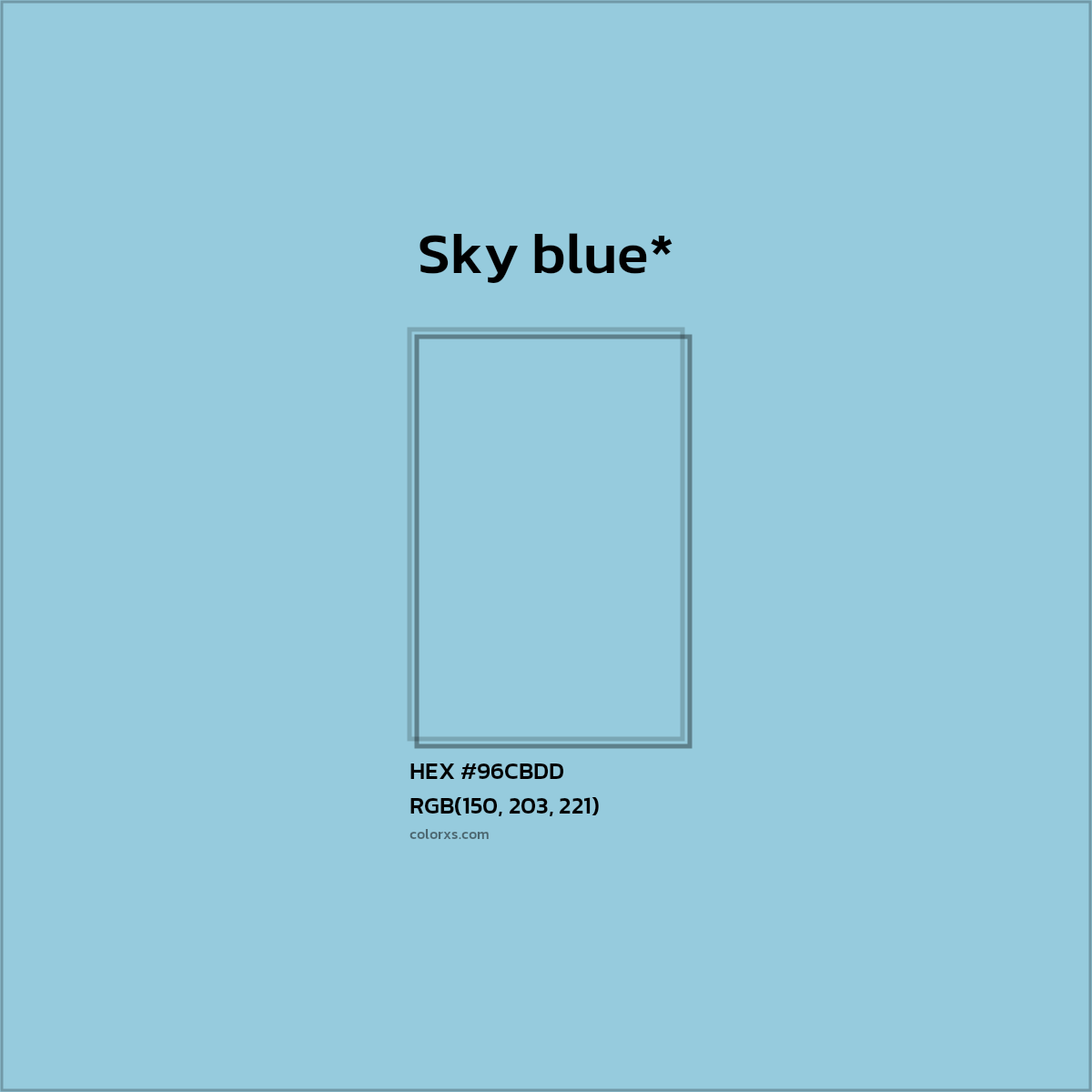 HEX #96CBDD Color Name, Color Code, Palettes, Similar Paints, Images