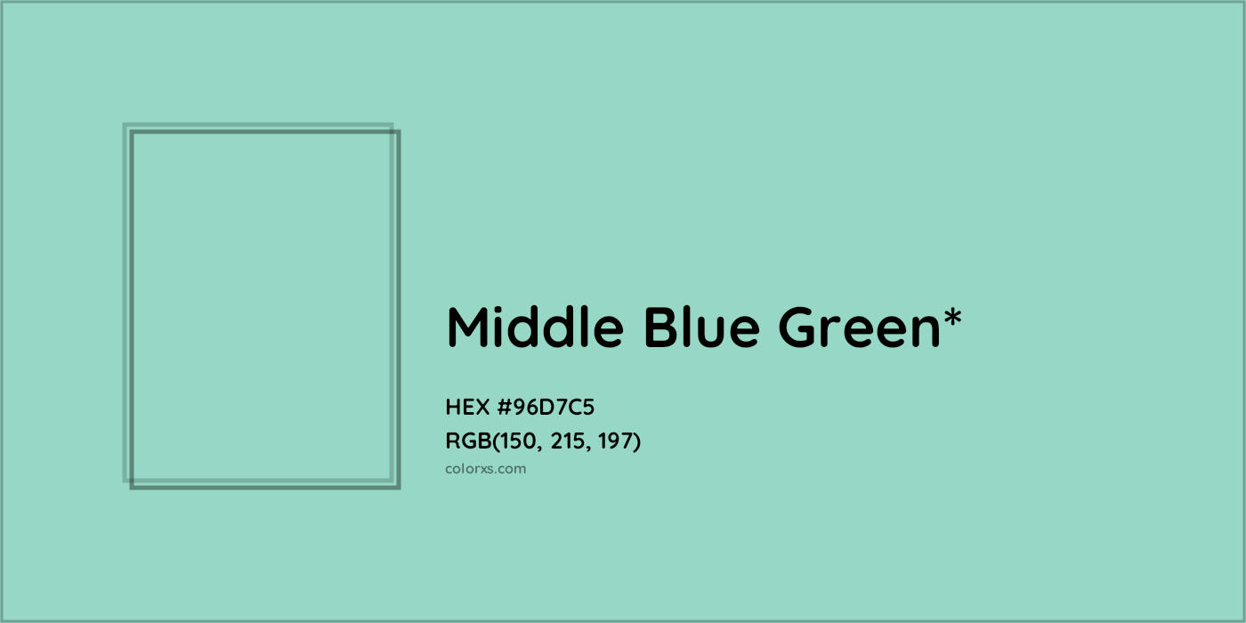HEX #96D7C5 Color Name, Color Code, Palettes, Similar Paints, Images