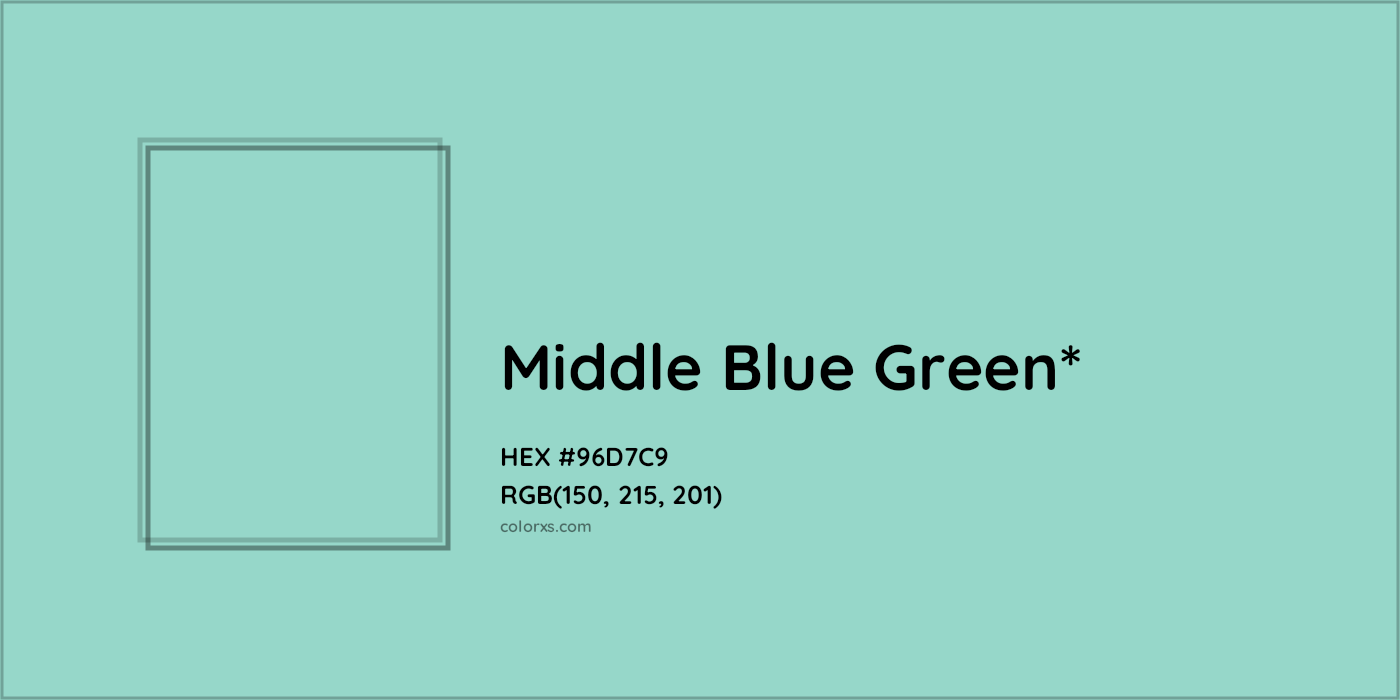 HEX #96D7C9 Color Name, Color Code, Palettes, Similar Paints, Images