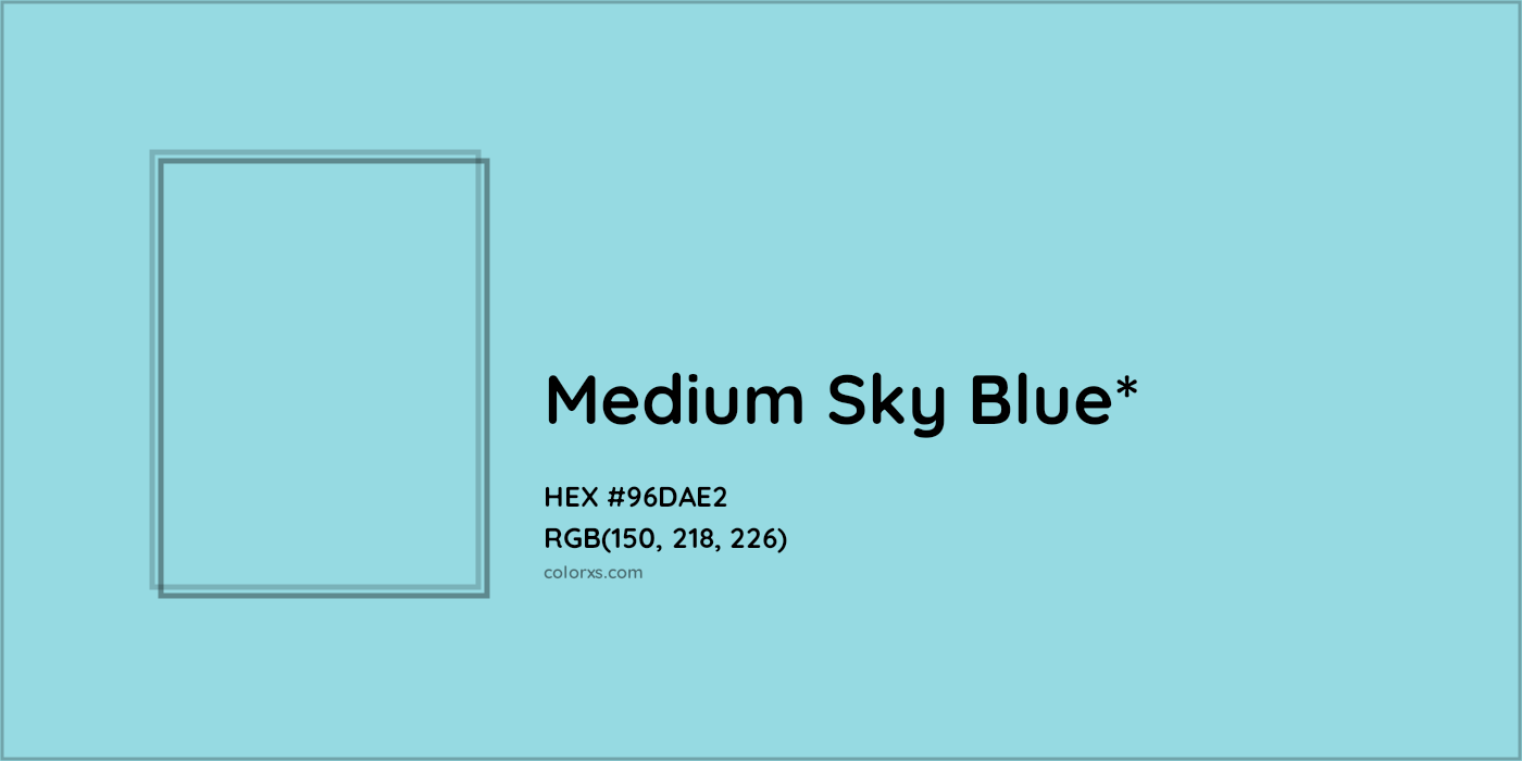 HEX #96DAE2 Color Name, Color Code, Palettes, Similar Paints, Images