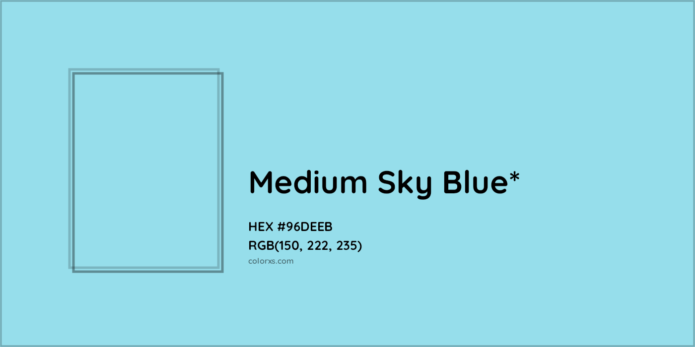 HEX #96DEEB Color Name, Color Code, Palettes, Similar Paints, Images