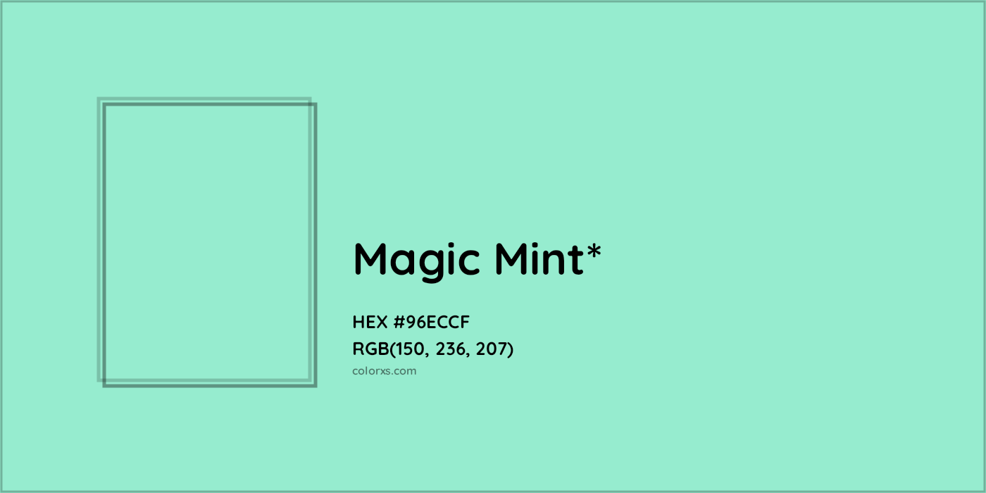 HEX #96ECCF Color Name, Color Code, Palettes, Similar Paints, Images
