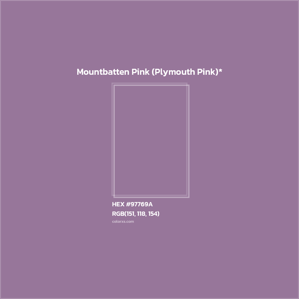 HEX #97769A Color Name, Color Code, Palettes, Similar Paints, Images