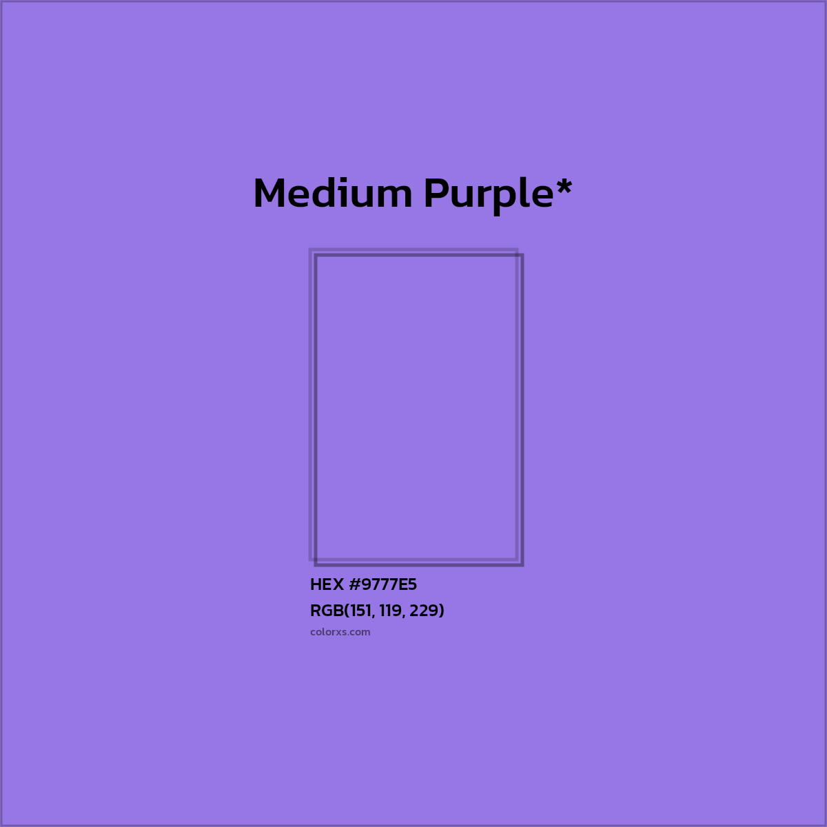 HEX #9777E5 Color Name, Color Code, Palettes, Similar Paints, Images