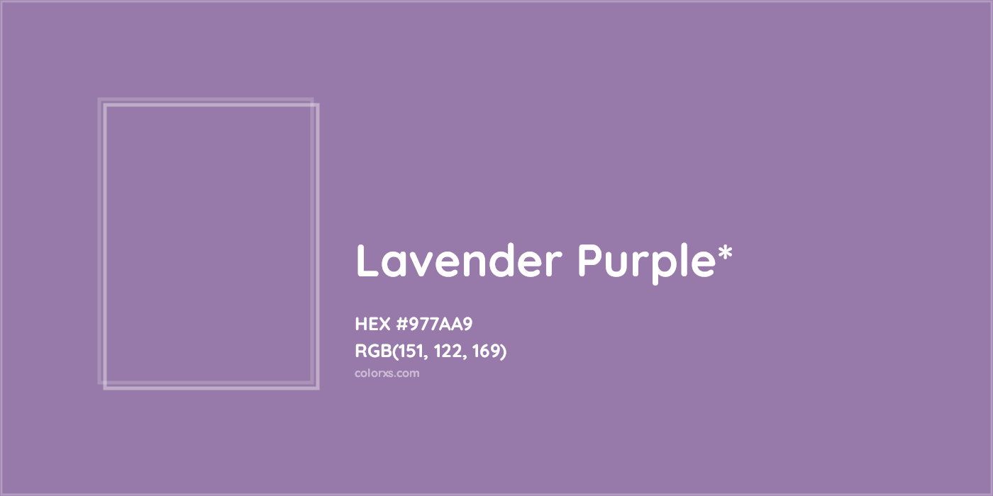 HEX #977AA9 Color Name, Color Code, Palettes, Similar Paints, Images