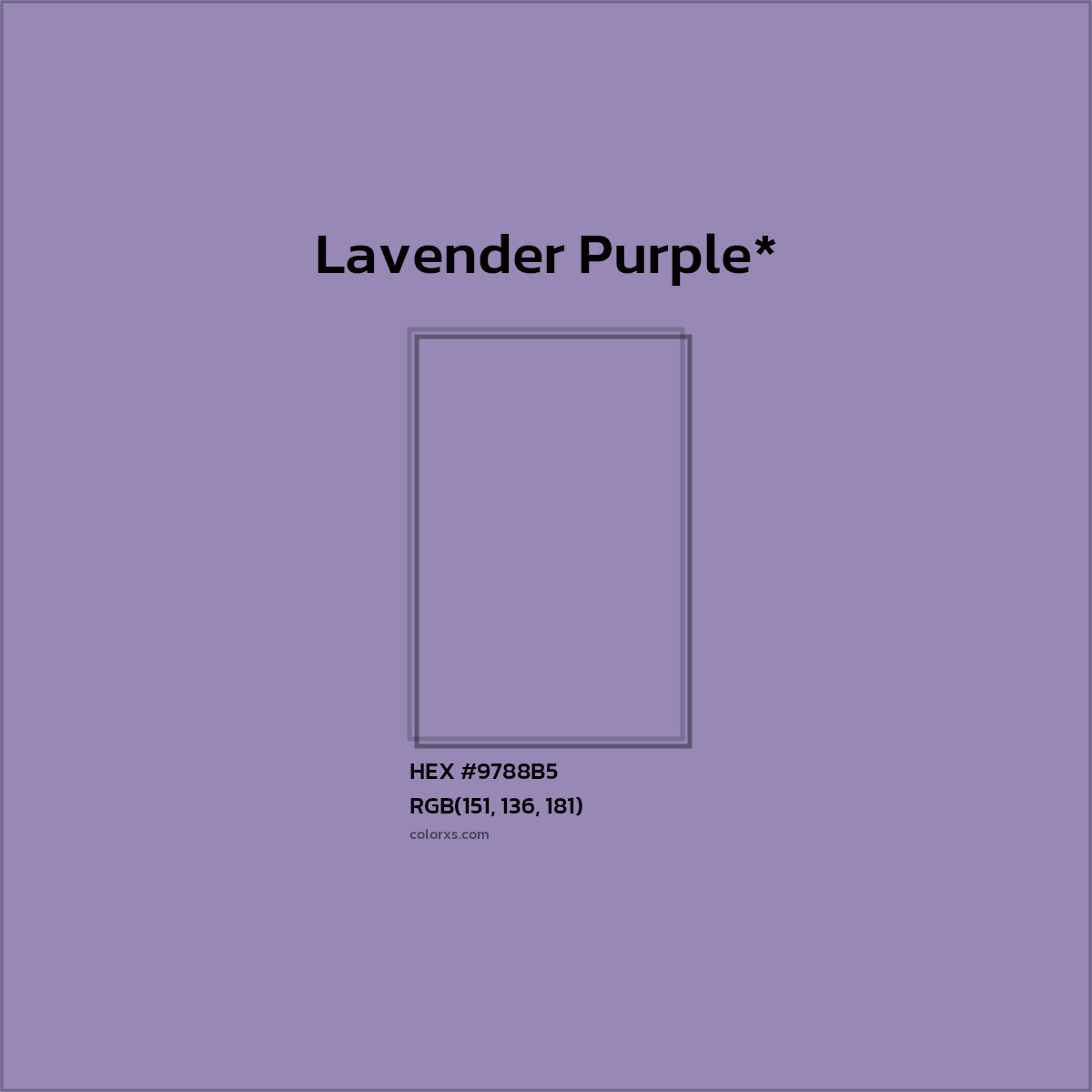 HEX #9788B5 Color Name, Color Code, Palettes, Similar Paints, Images