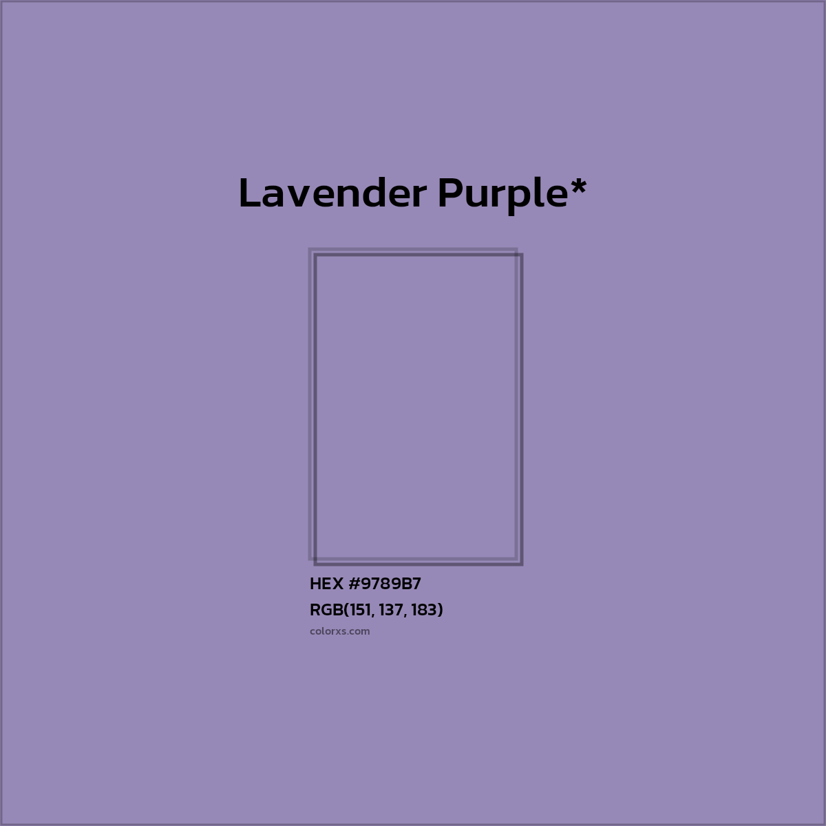 HEX #9789B7 Color Name, Color Code, Palettes, Similar Paints, Images