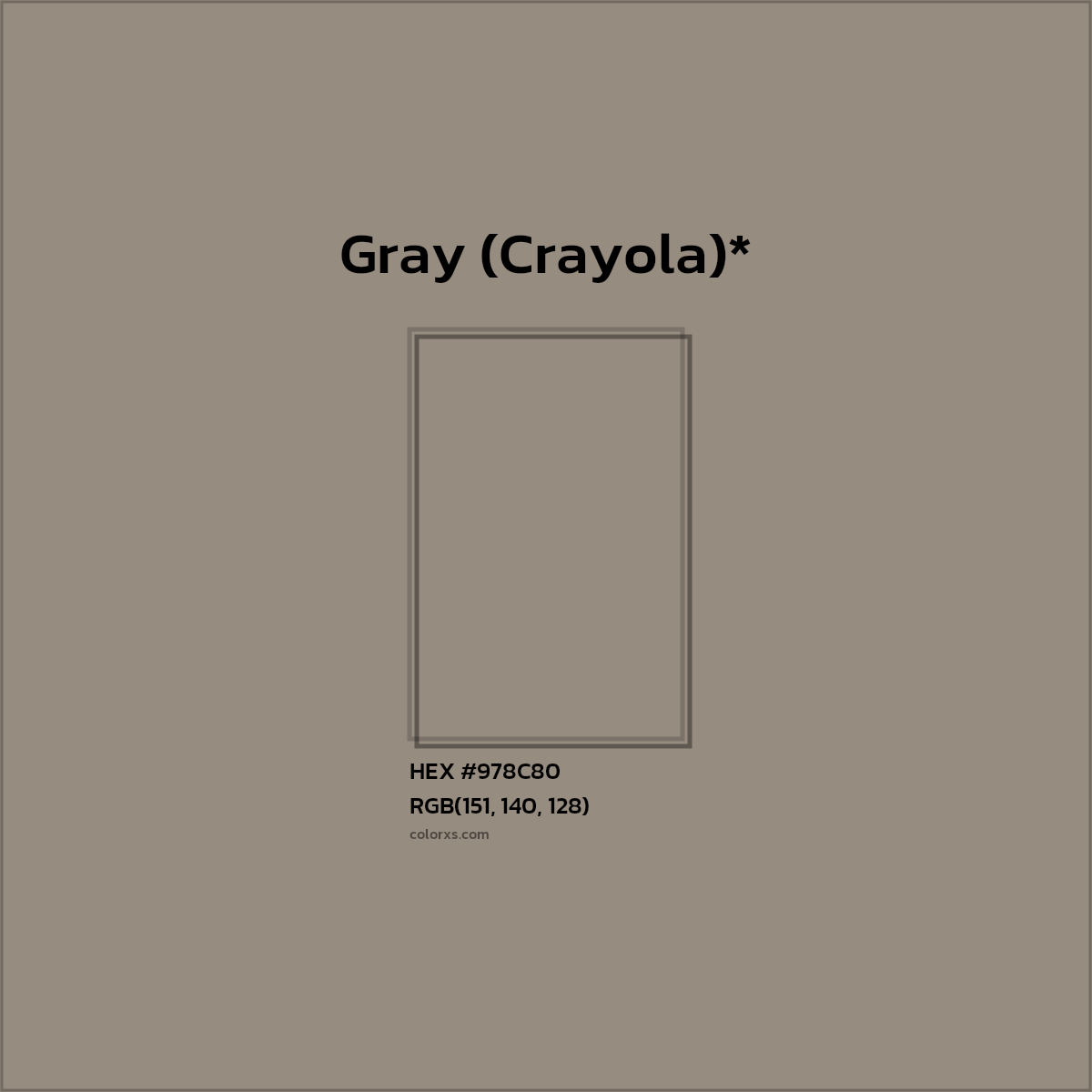 HEX #978C80 Color Name, Color Code, Palettes, Similar Paints, Images