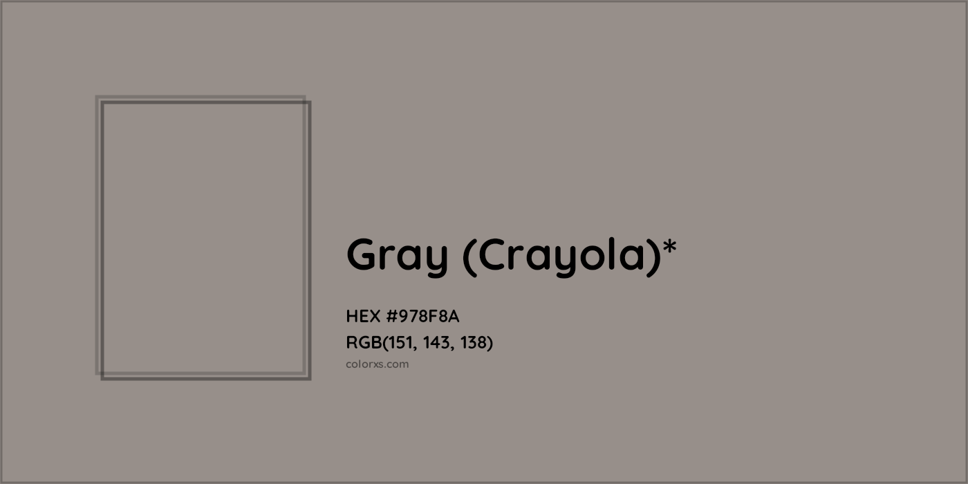 HEX #978F8A Color Name, Color Code, Palettes, Similar Paints, Images