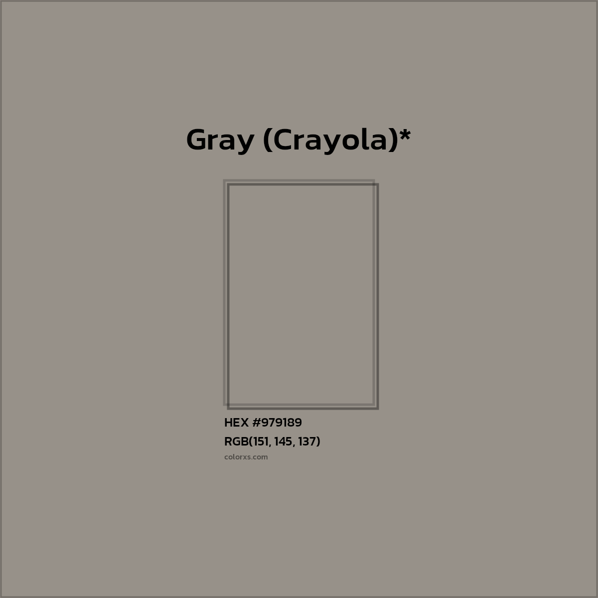 HEX #979189 Color Name, Color Code, Palettes, Similar Paints, Images
