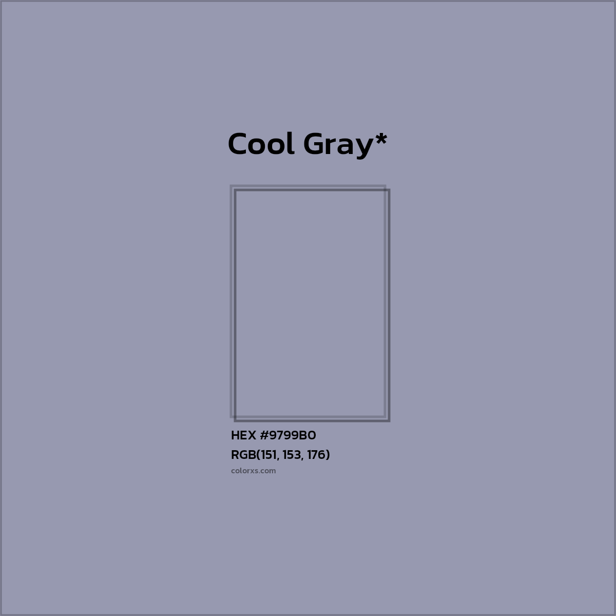 HEX #9799B0 Color Name, Color Code, Palettes, Similar Paints, Images