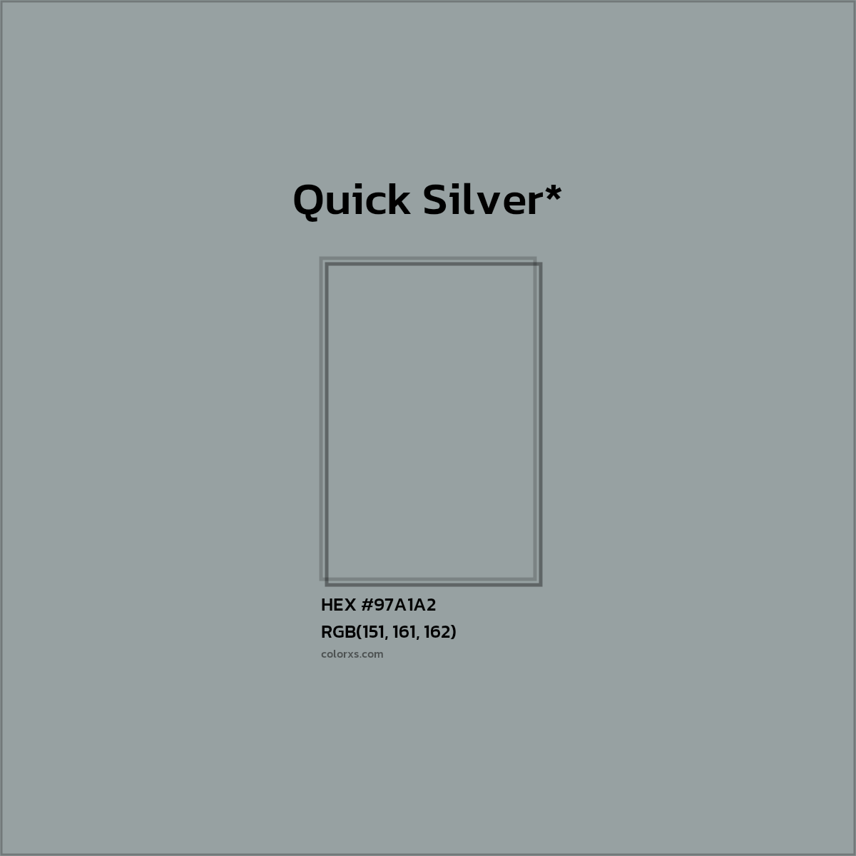 HEX #97A1A2 Color Name, Color Code, Palettes, Similar Paints, Images