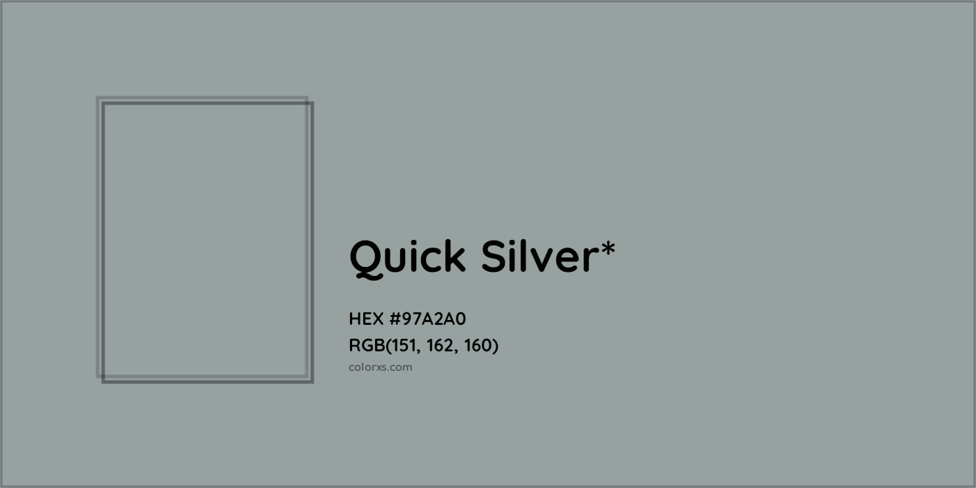 HEX #97A2A0 Color Name, Color Code, Palettes, Similar Paints, Images