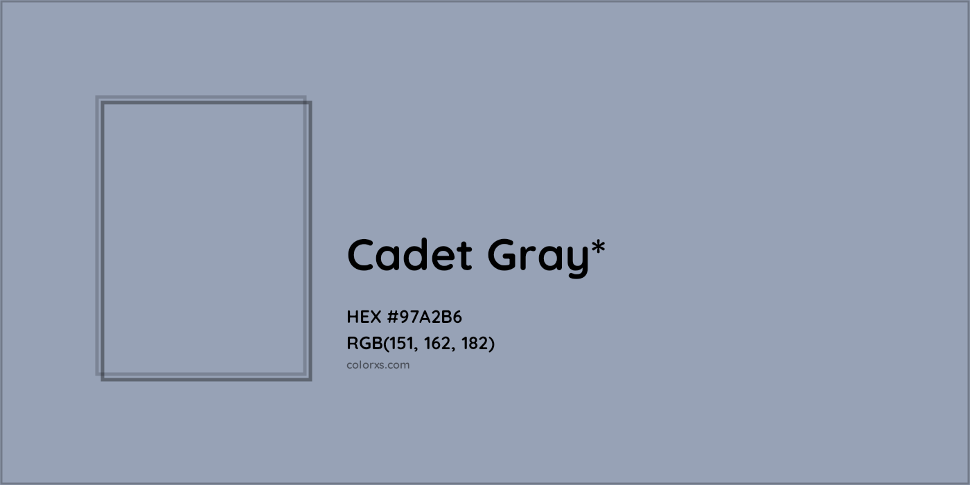 HEX #97A2B6 Color Name, Color Code, Palettes, Similar Paints, Images