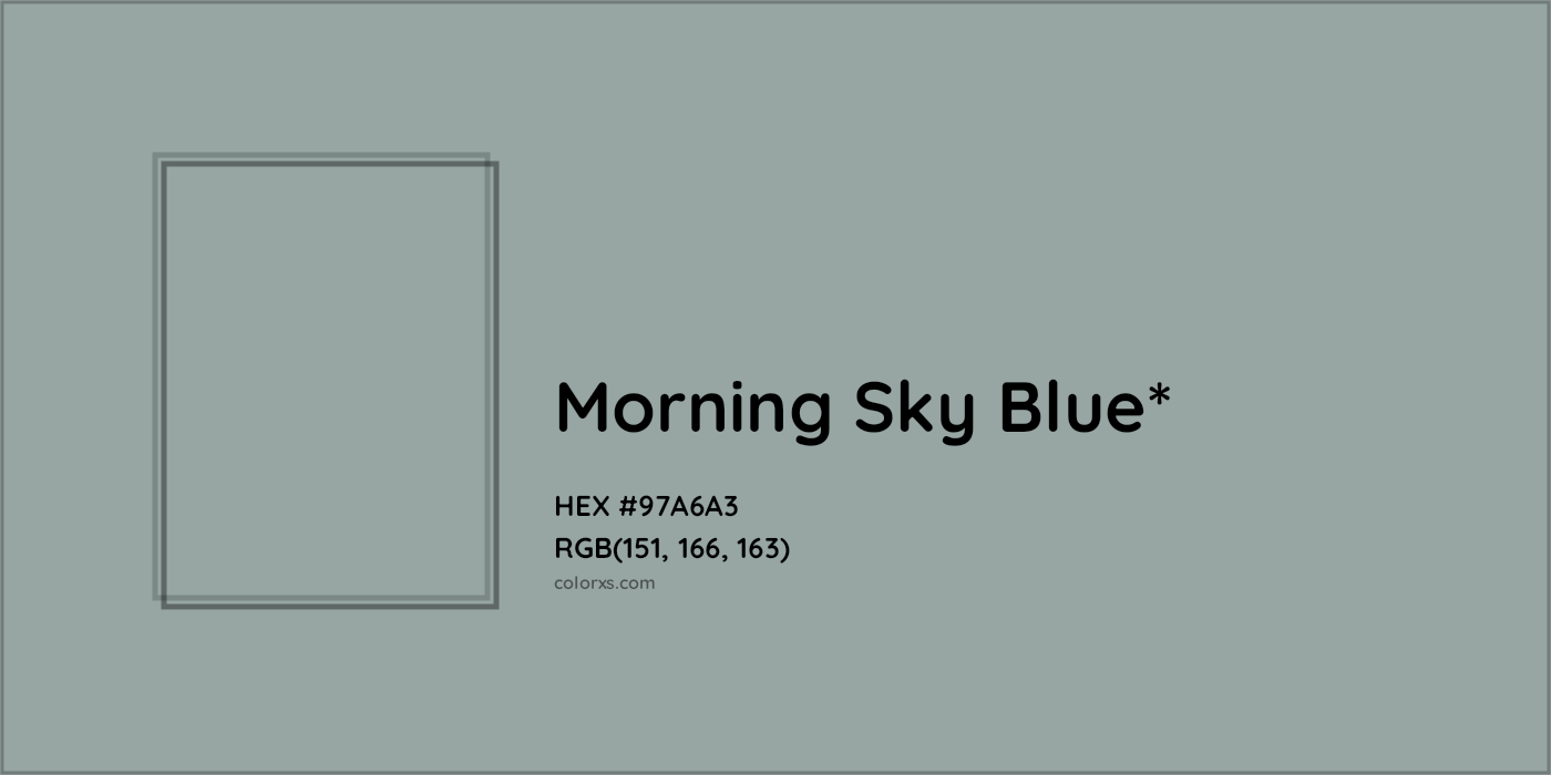 HEX #97A6A3 Color Name, Color Code, Palettes, Similar Paints, Images