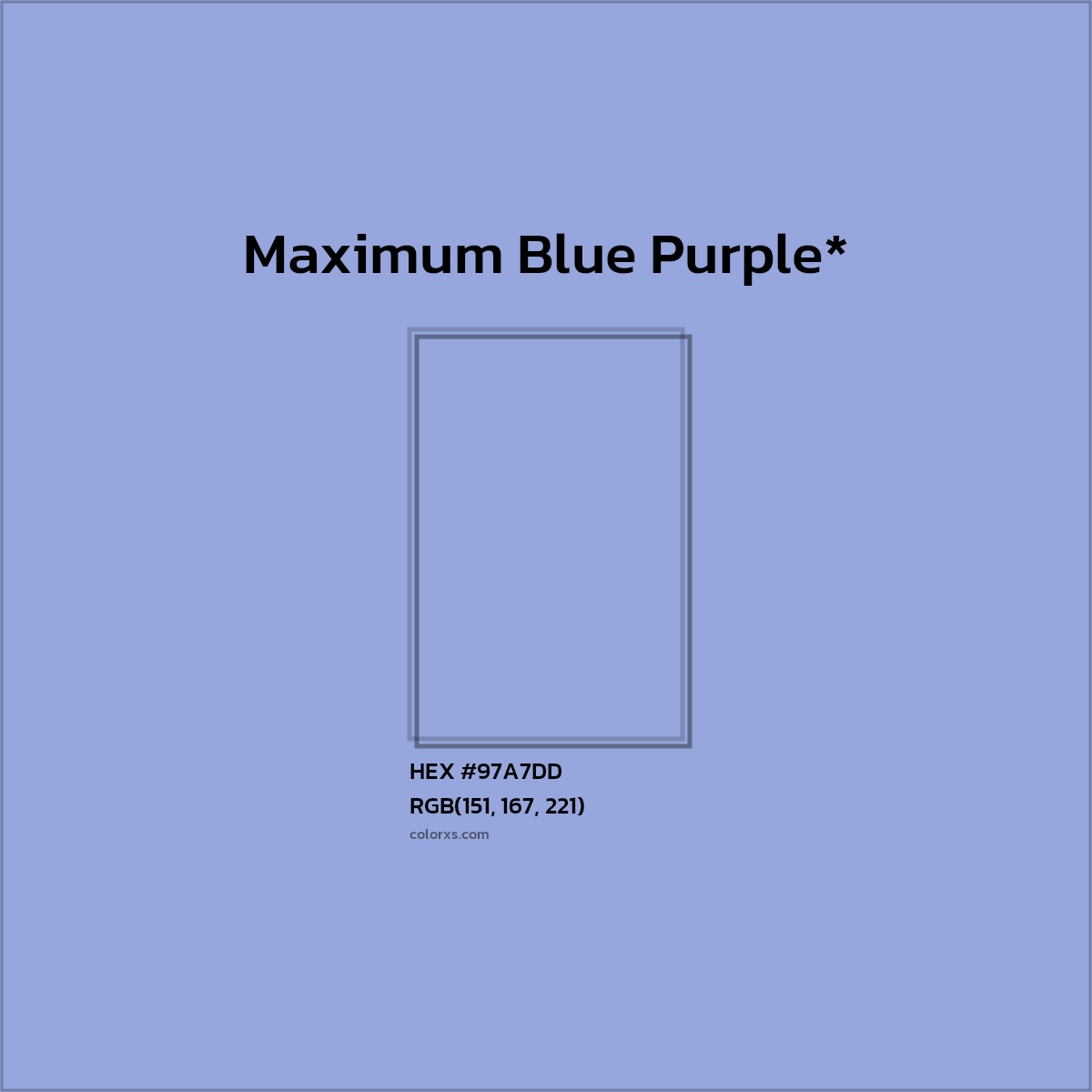 HEX #97A7DD Color Name, Color Code, Palettes, Similar Paints, Images