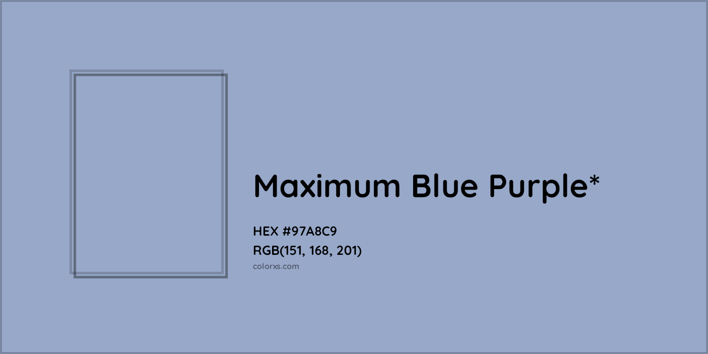 HEX #97A8C9 Color Name, Color Code, Palettes, Similar Paints, Images