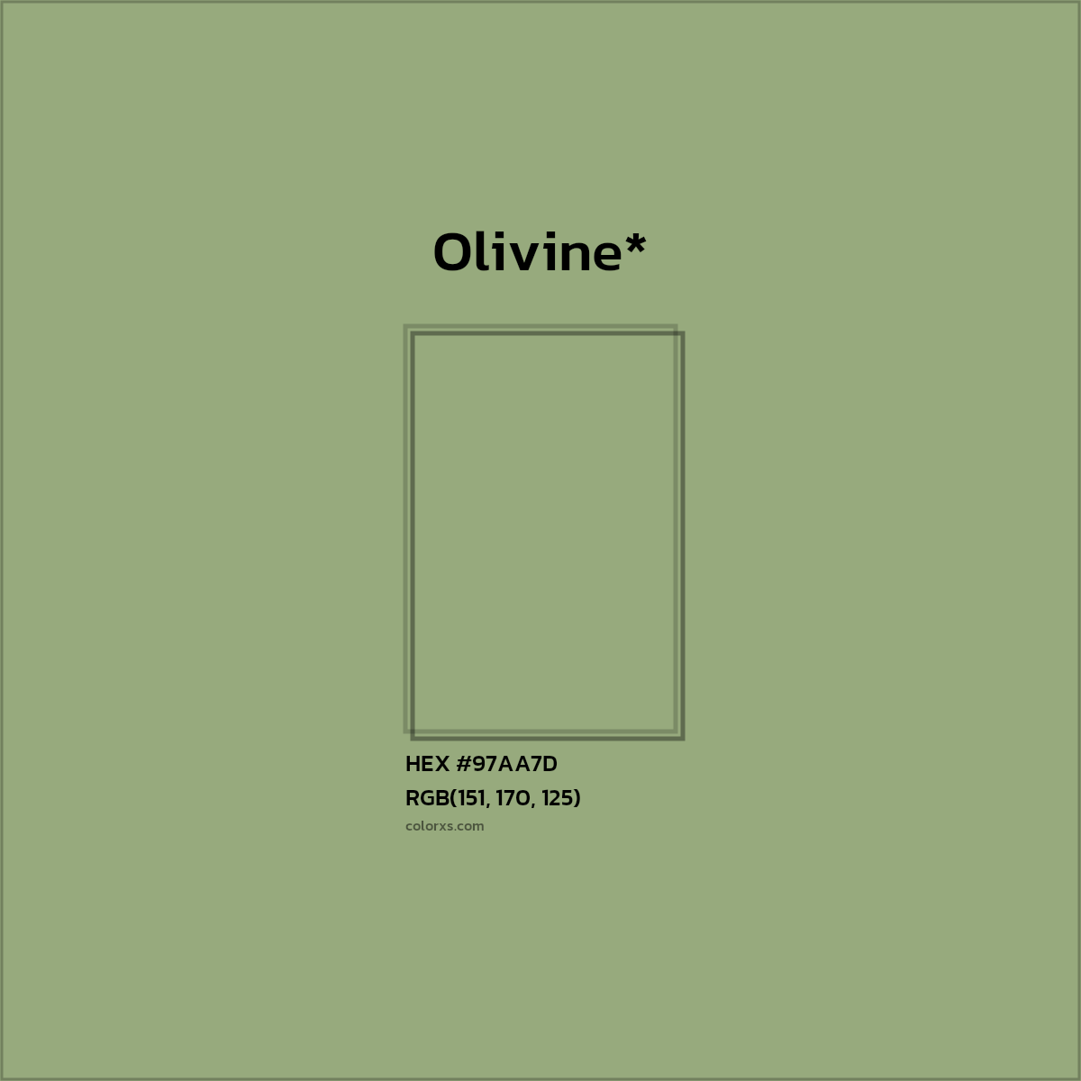 HEX #97AA7D Color Name, Color Code, Palettes, Similar Paints, Images