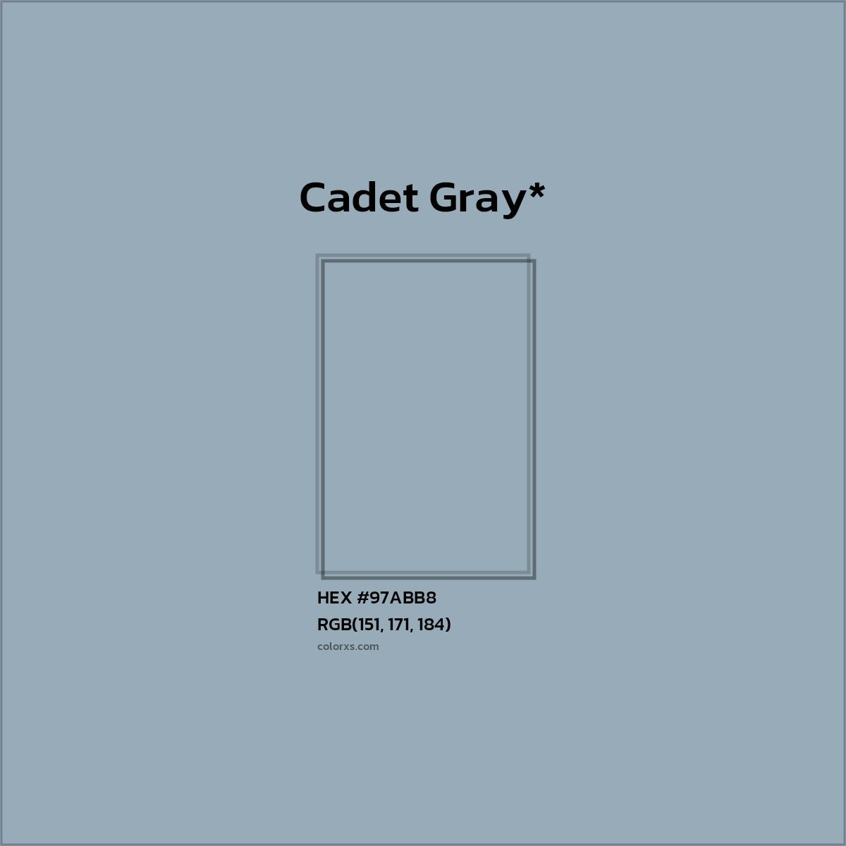 HEX #97ABB8 Color Name, Color Code, Palettes, Similar Paints, Images