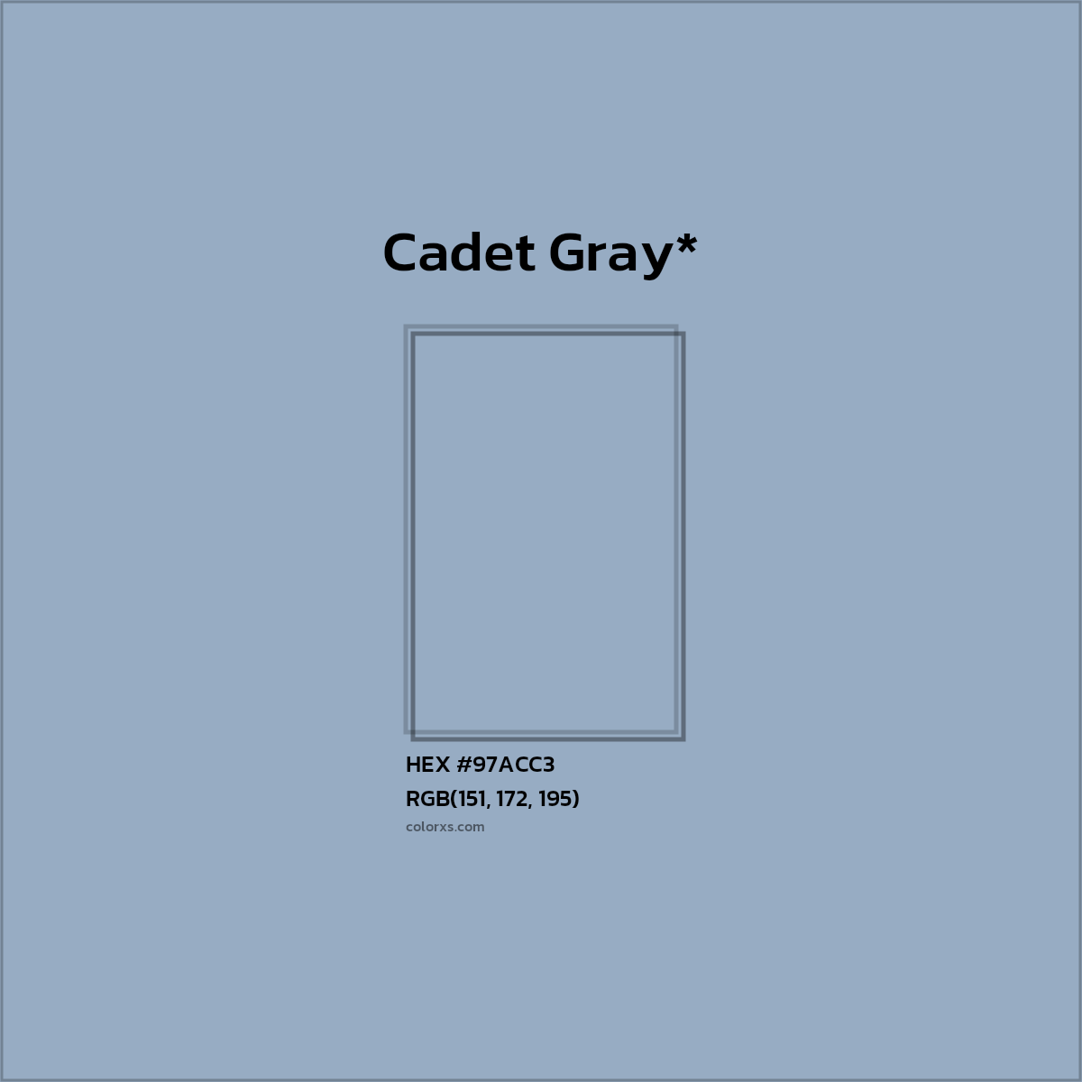 HEX #97ACC3 Color Name, Color Code, Palettes, Similar Paints, Images