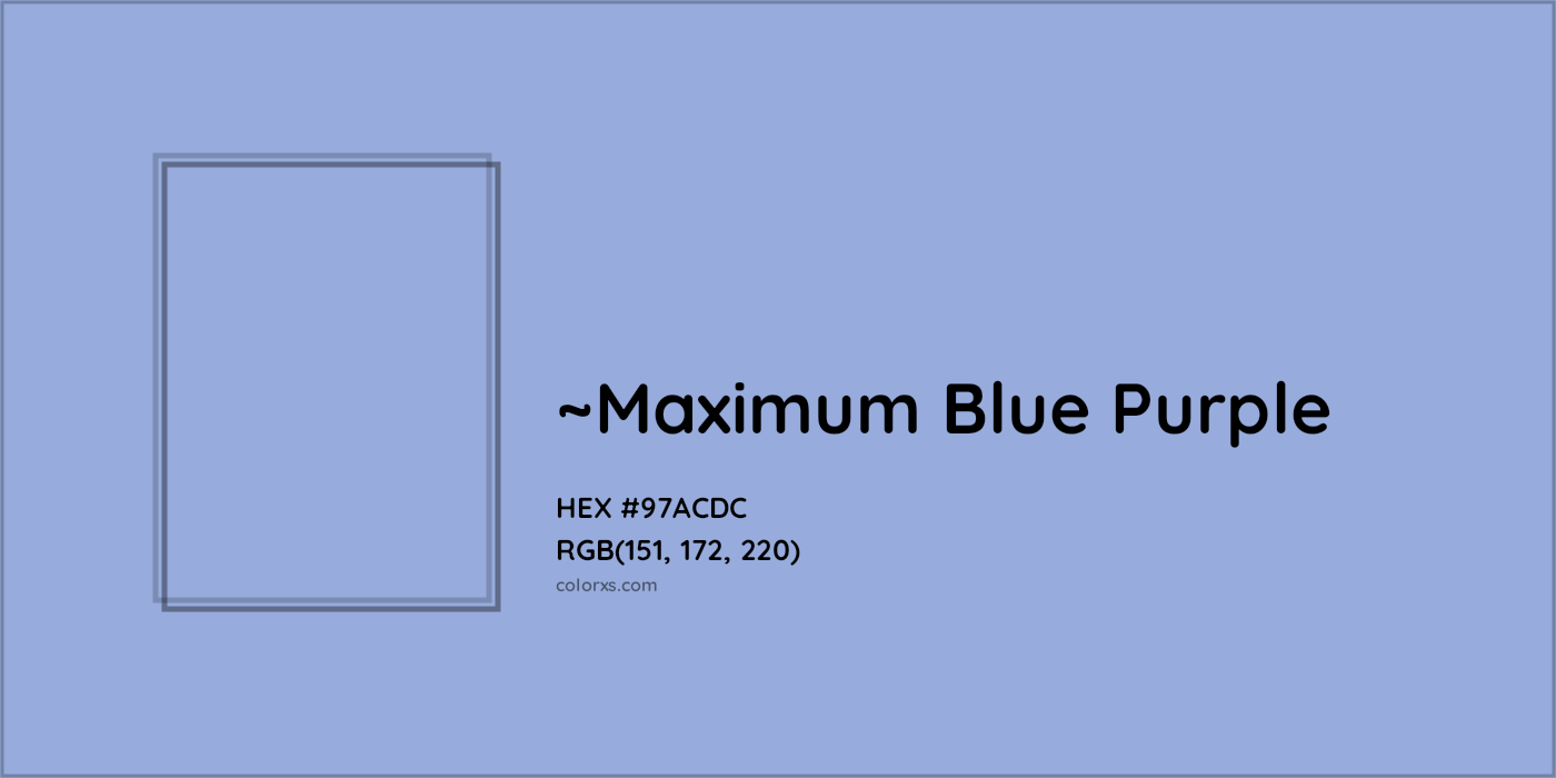 HEX #97ACDC Color Name, Color Code, Palettes, Similar Paints, Images