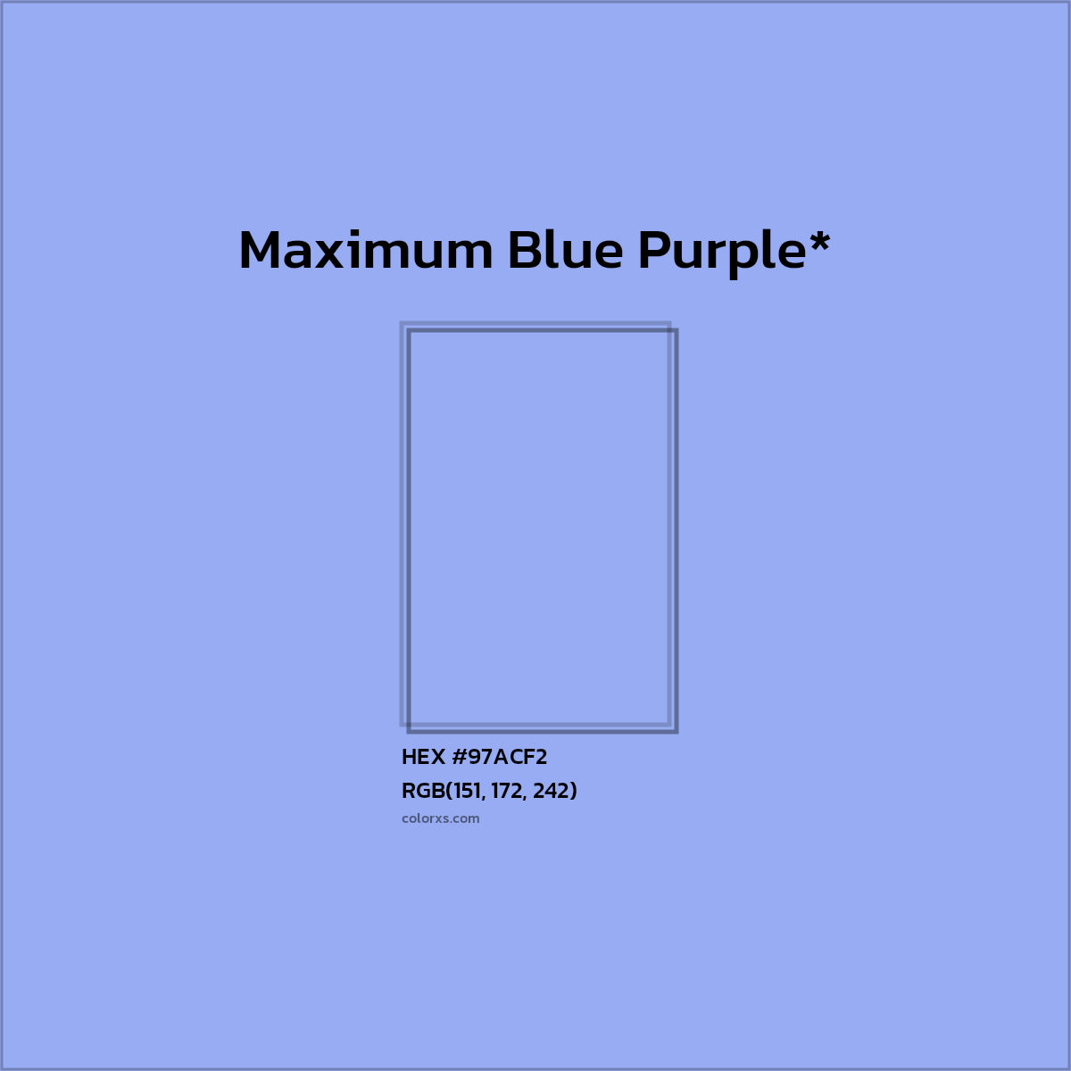 HEX #97ACF2 Color Name, Color Code, Palettes, Similar Paints, Images