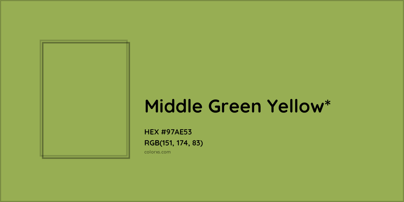 HEX #97AE53 Color Name, Color Code, Palettes, Similar Paints, Images