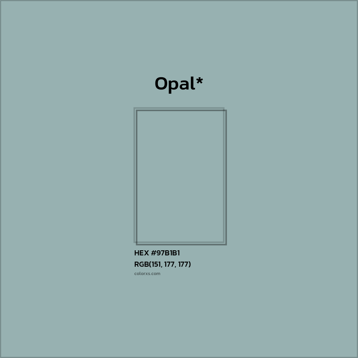 HEX #97B1B1 Color Name, Color Code, Palettes, Similar Paints, Images