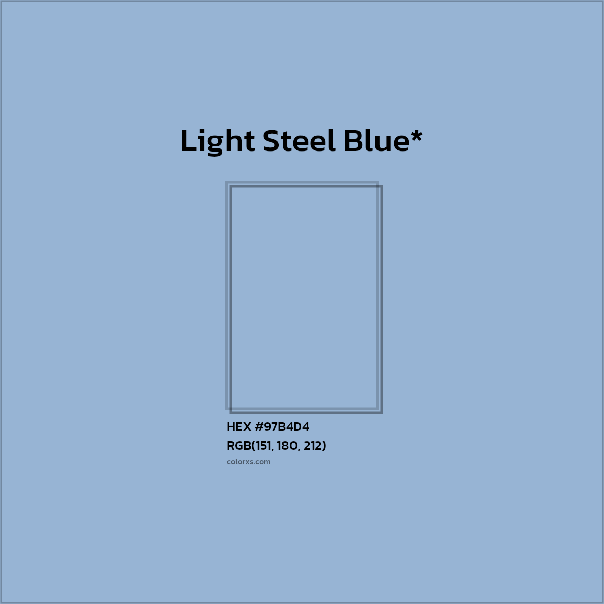 HEX #97B4D4 Color Name, Color Code, Palettes, Similar Paints, Images