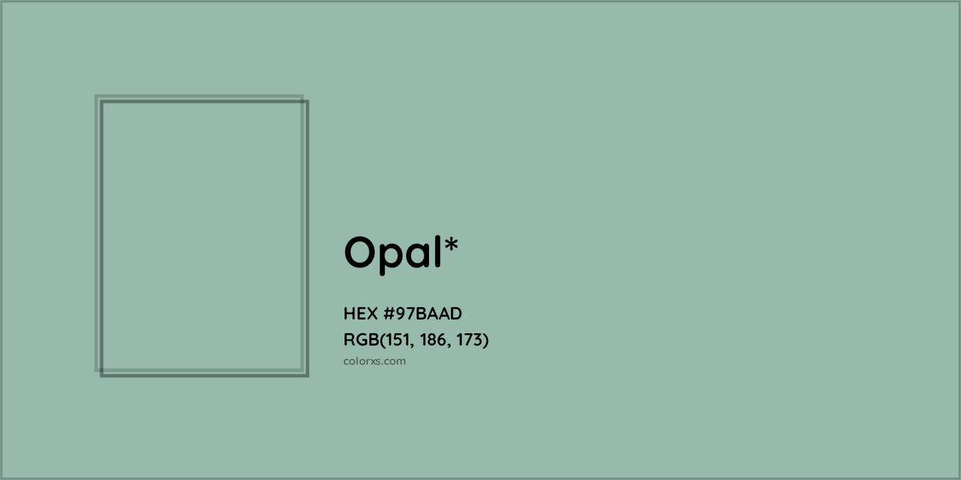 HEX #97BAAD Color Name, Color Code, Palettes, Similar Paints, Images