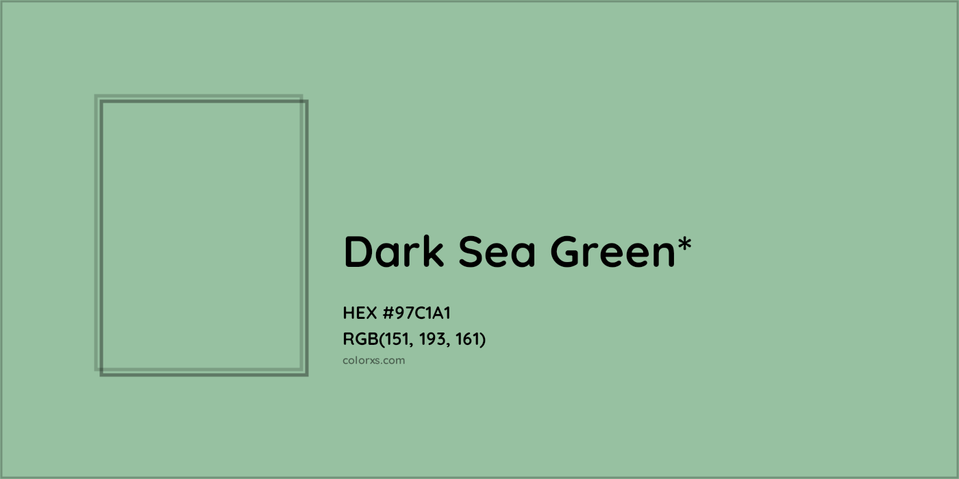 HEX #97C1A1 Color Name, Color Code, Palettes, Similar Paints, Images