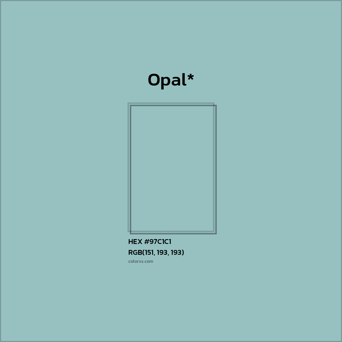 HEX #97C1C1 Color Name, Color Code, Palettes, Similar Paints, Images