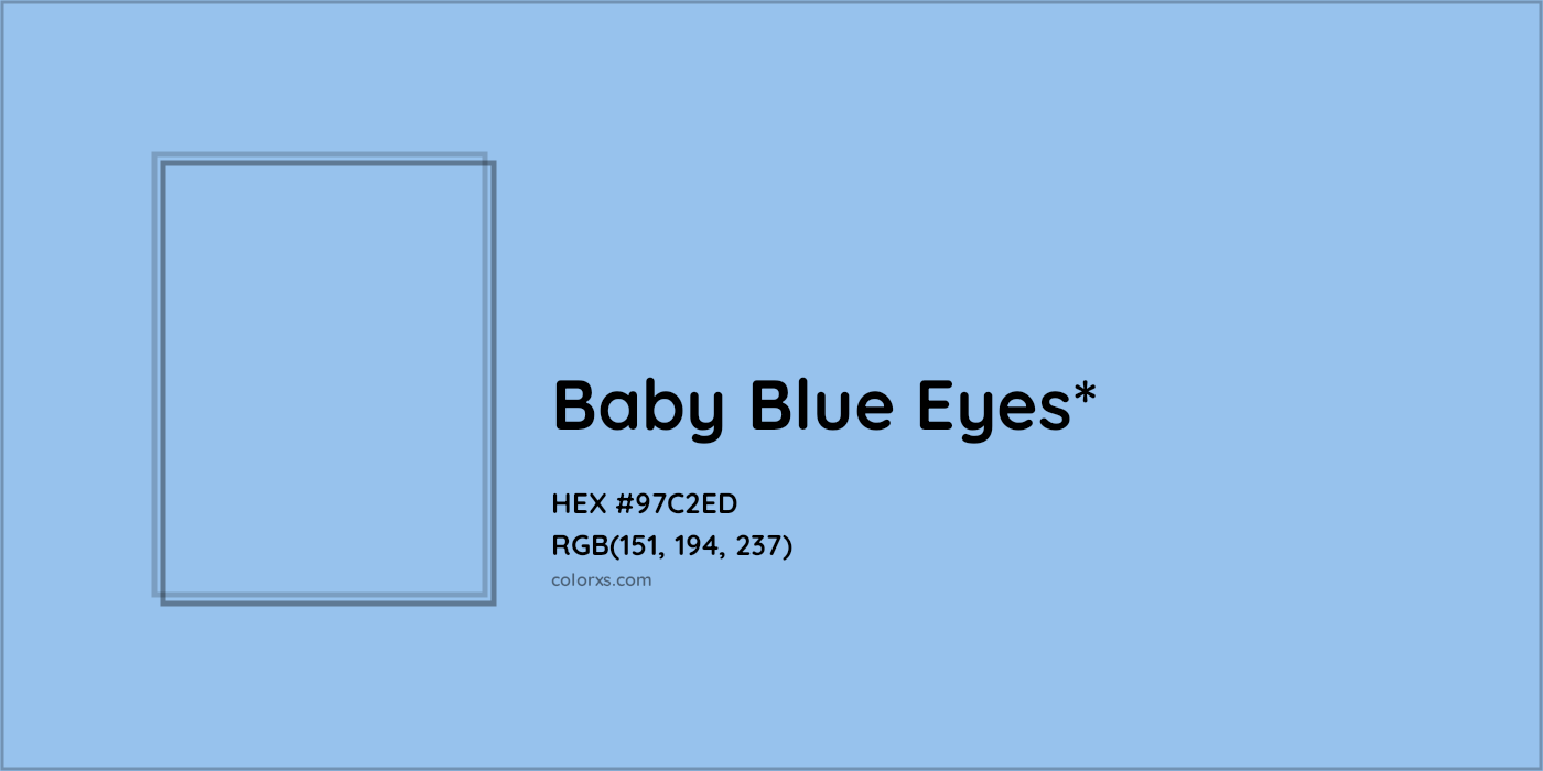 HEX #97C2ED Color Name, Color Code, Palettes, Similar Paints, Images