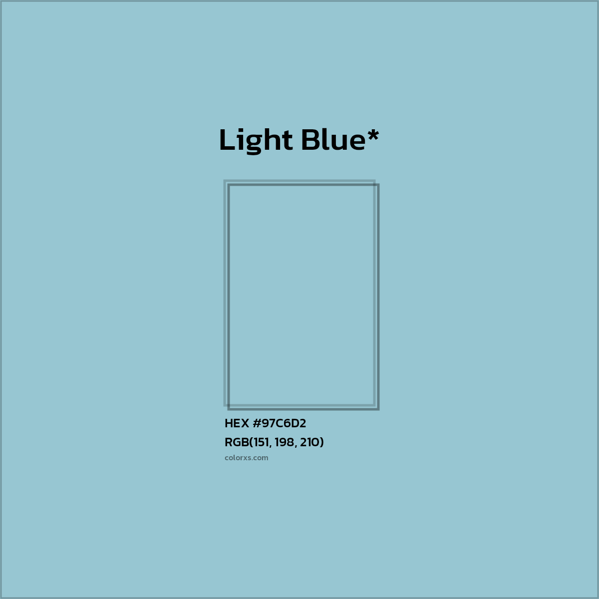 HEX #97C6D2 Color Name, Color Code, Palettes, Similar Paints, Images