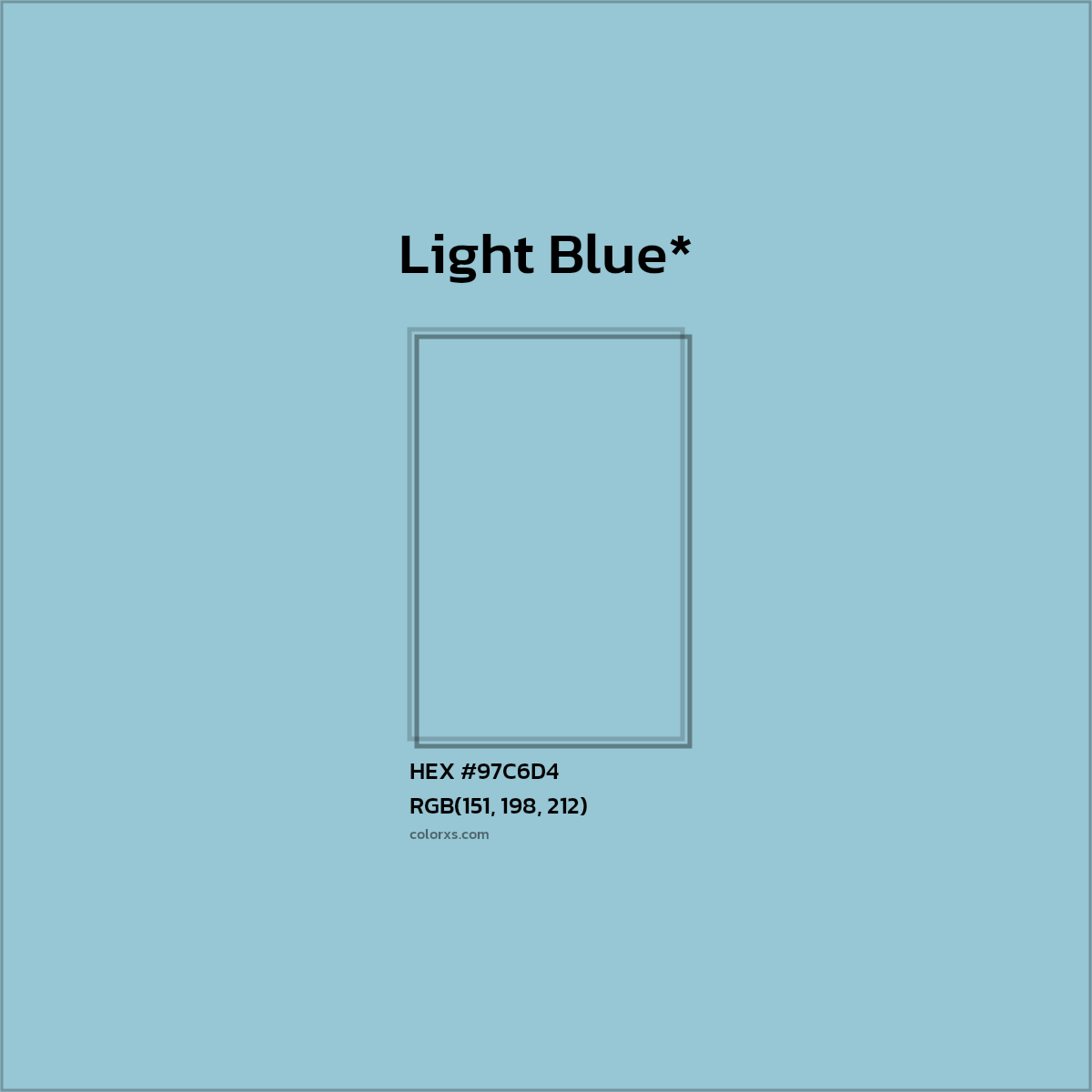 HEX #97C6D4 Color Name, Color Code, Palettes, Similar Paints, Images