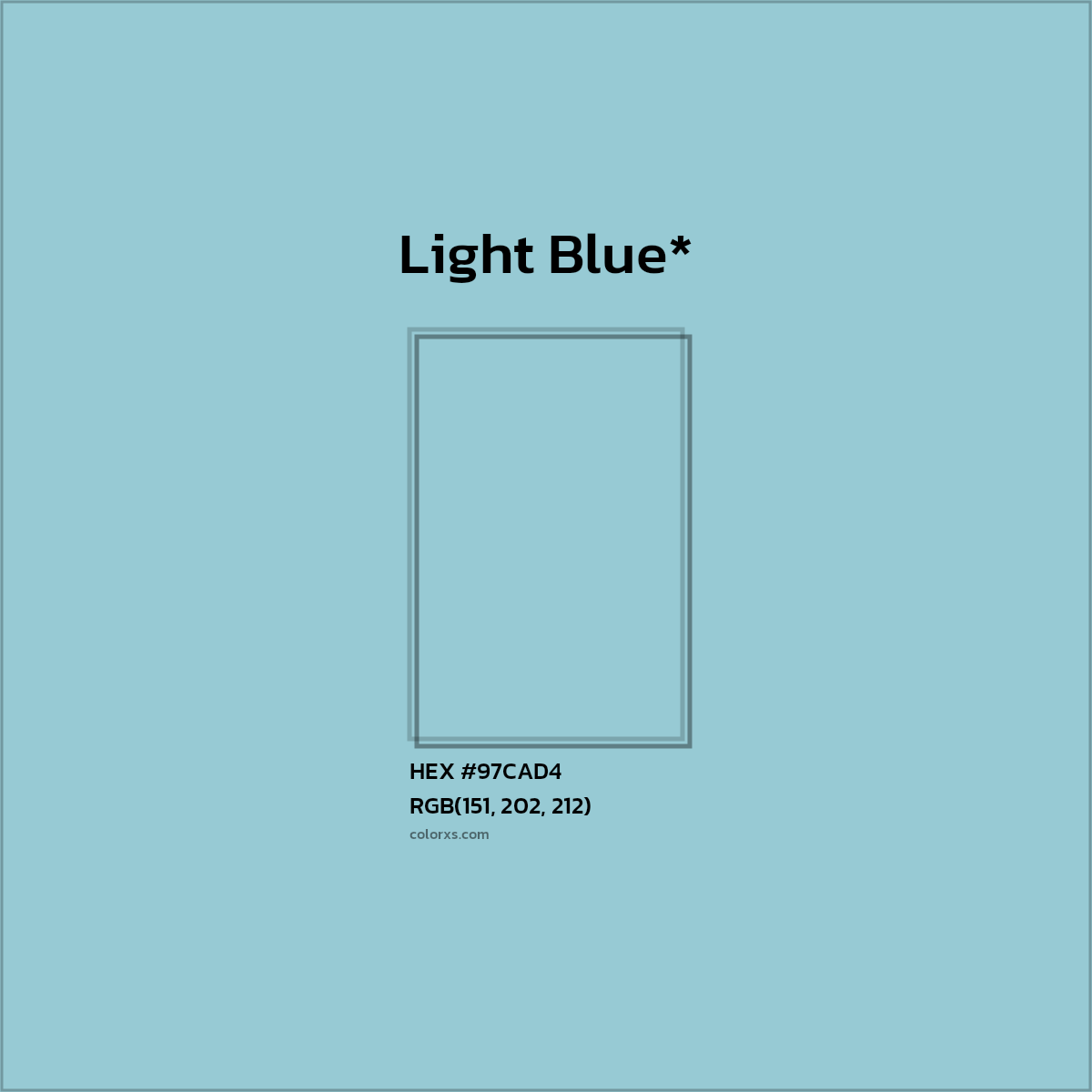 HEX #97CAD4 Color Name, Color Code, Palettes, Similar Paints, Images