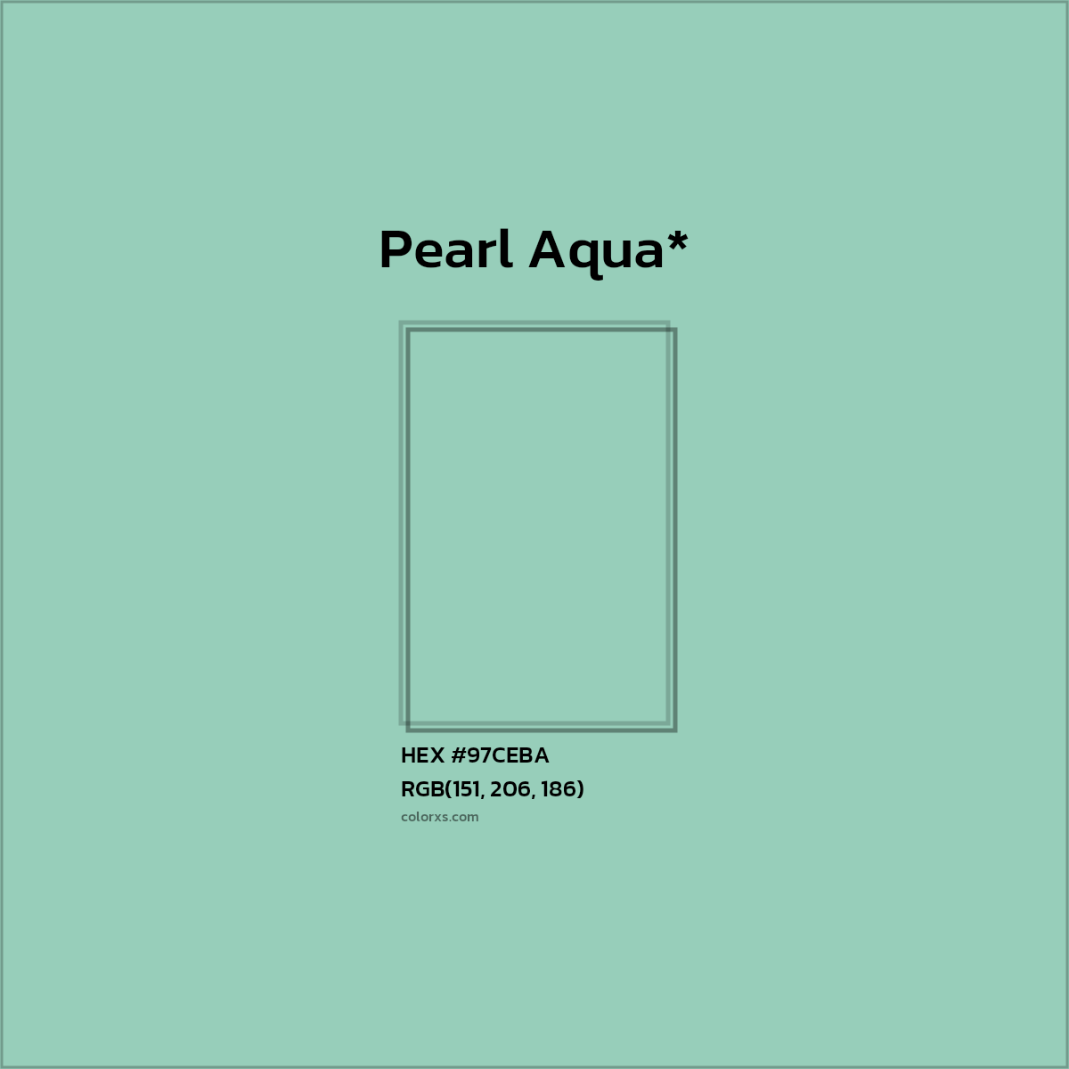 HEX #97CEBA Color Name, Color Code, Palettes, Similar Paints, Images