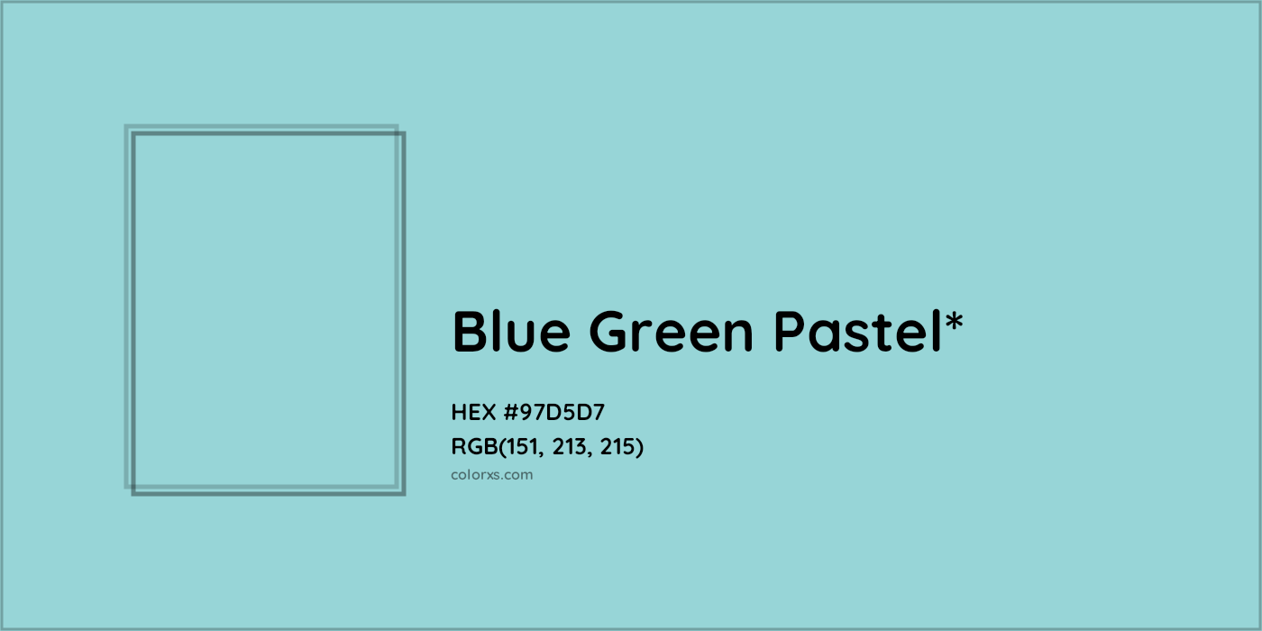 HEX #97D5D7 Color Name, Color Code, Palettes, Similar Paints, Images