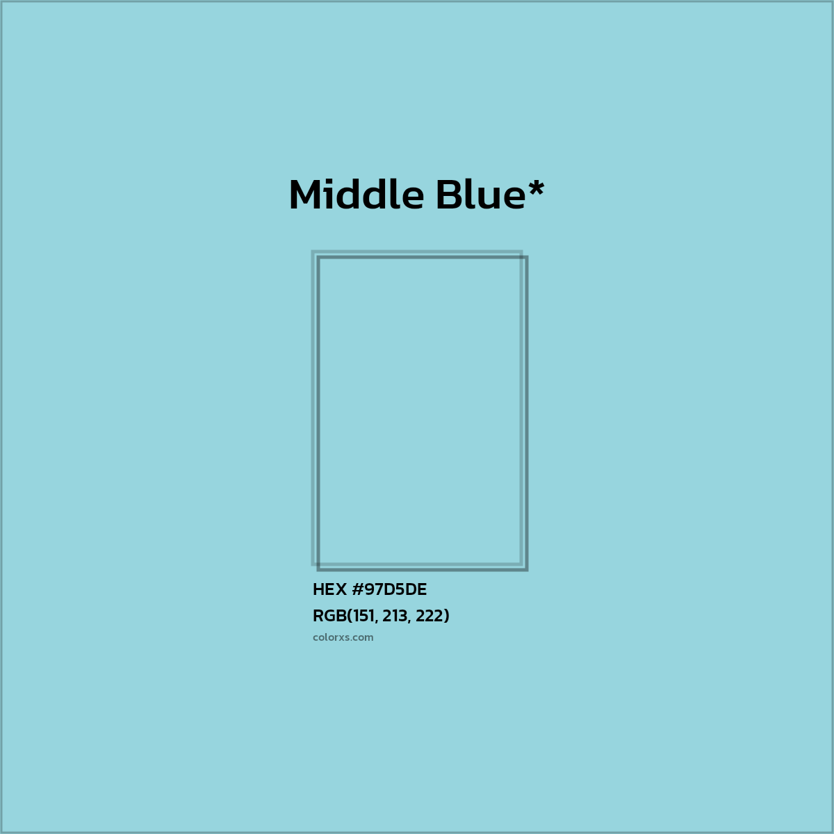 HEX #97D5DE Color Name, Color Code, Palettes, Similar Paints, Images