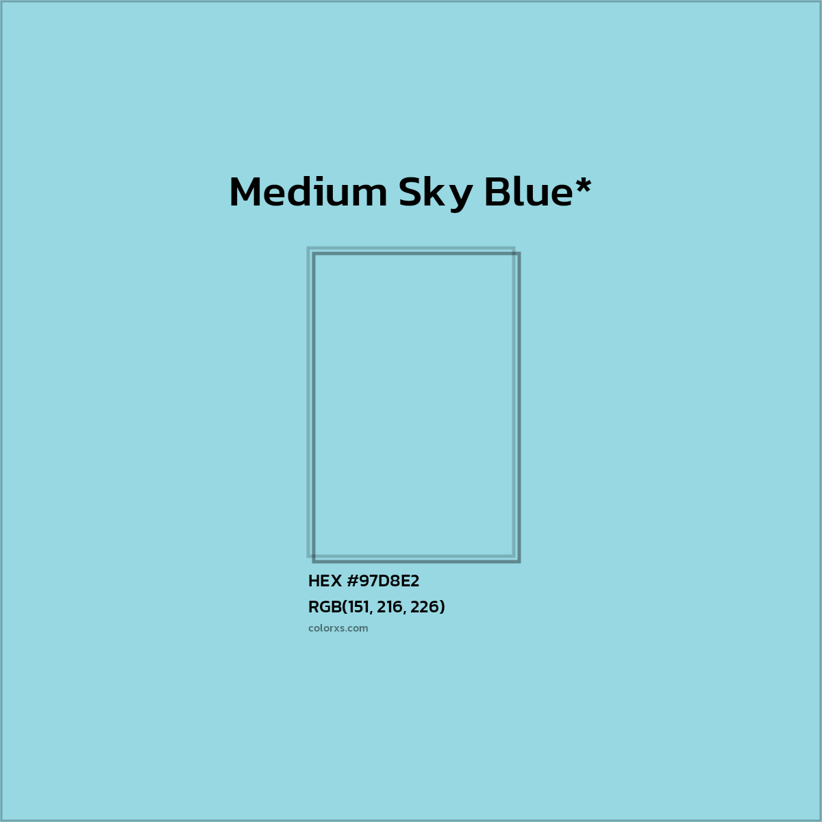 HEX #97D8E2 Color Name, Color Code, Palettes, Similar Paints, Images