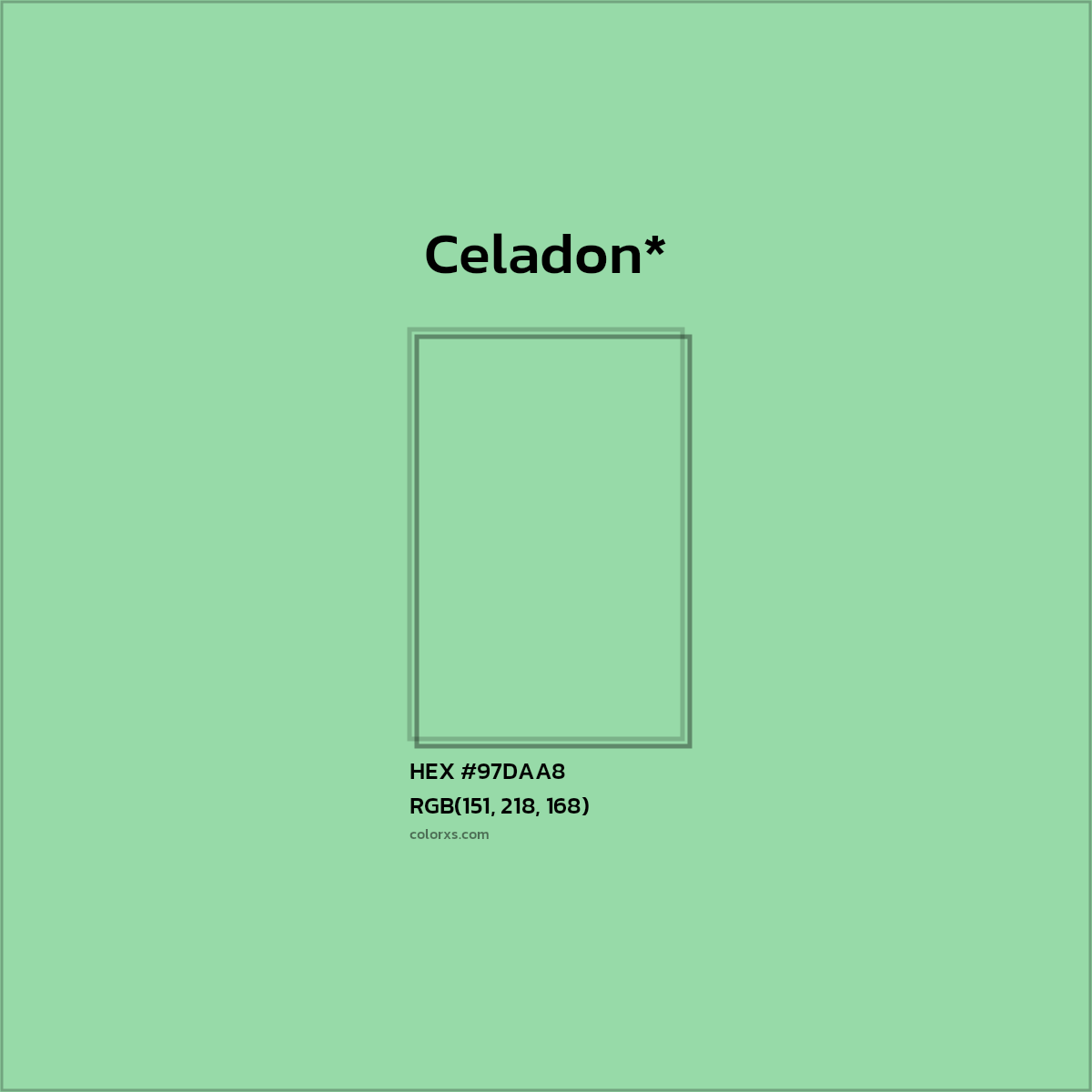 HEX #97DAA8 Color Name, Color Code, Palettes, Similar Paints, Images