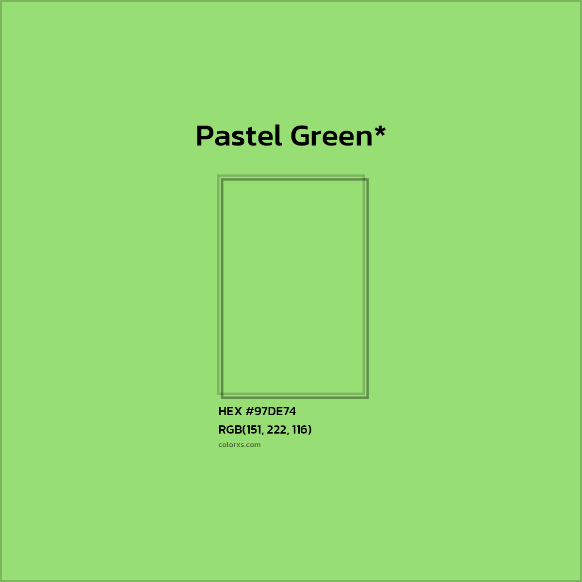 HEX #97DE74 Color Name, Color Code, Palettes, Similar Paints, Images