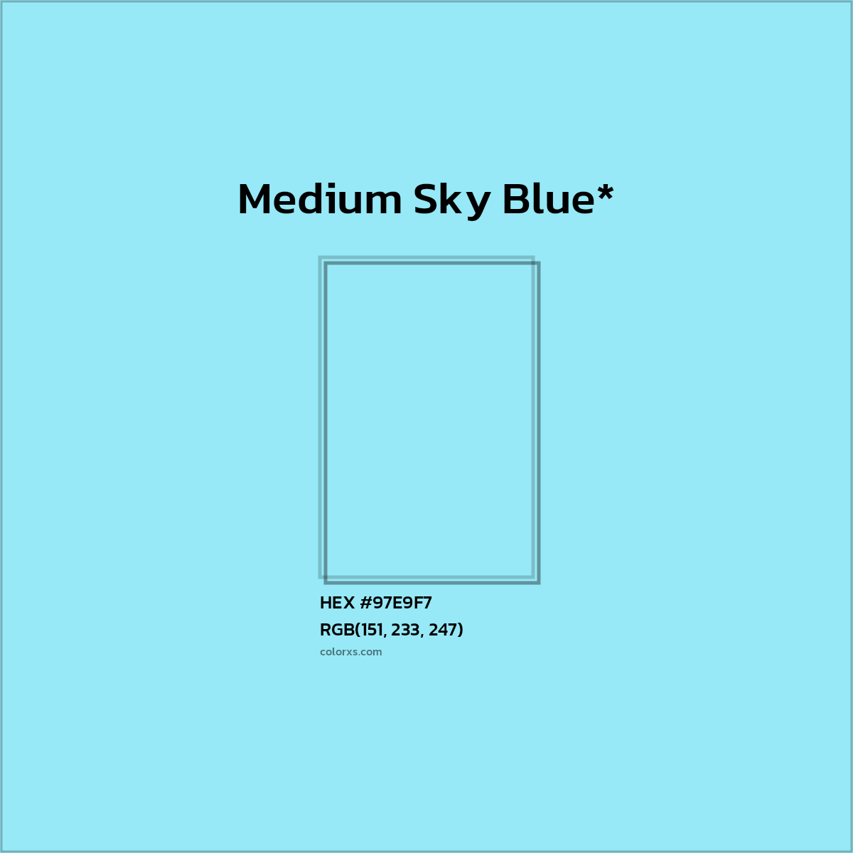 HEX #97E9F7 Color Name, Color Code, Palettes, Similar Paints, Images