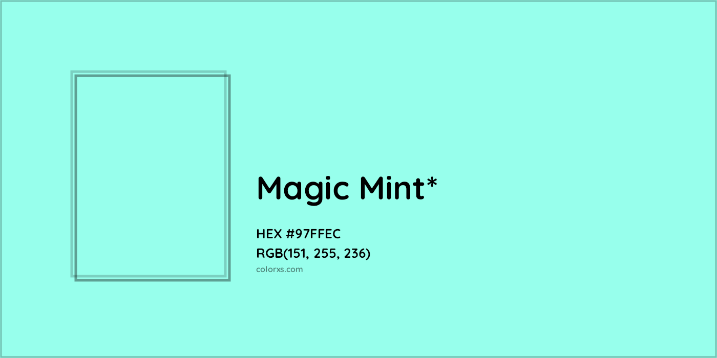 HEX #97FFEC Color Name, Color Code, Palettes, Similar Paints, Images