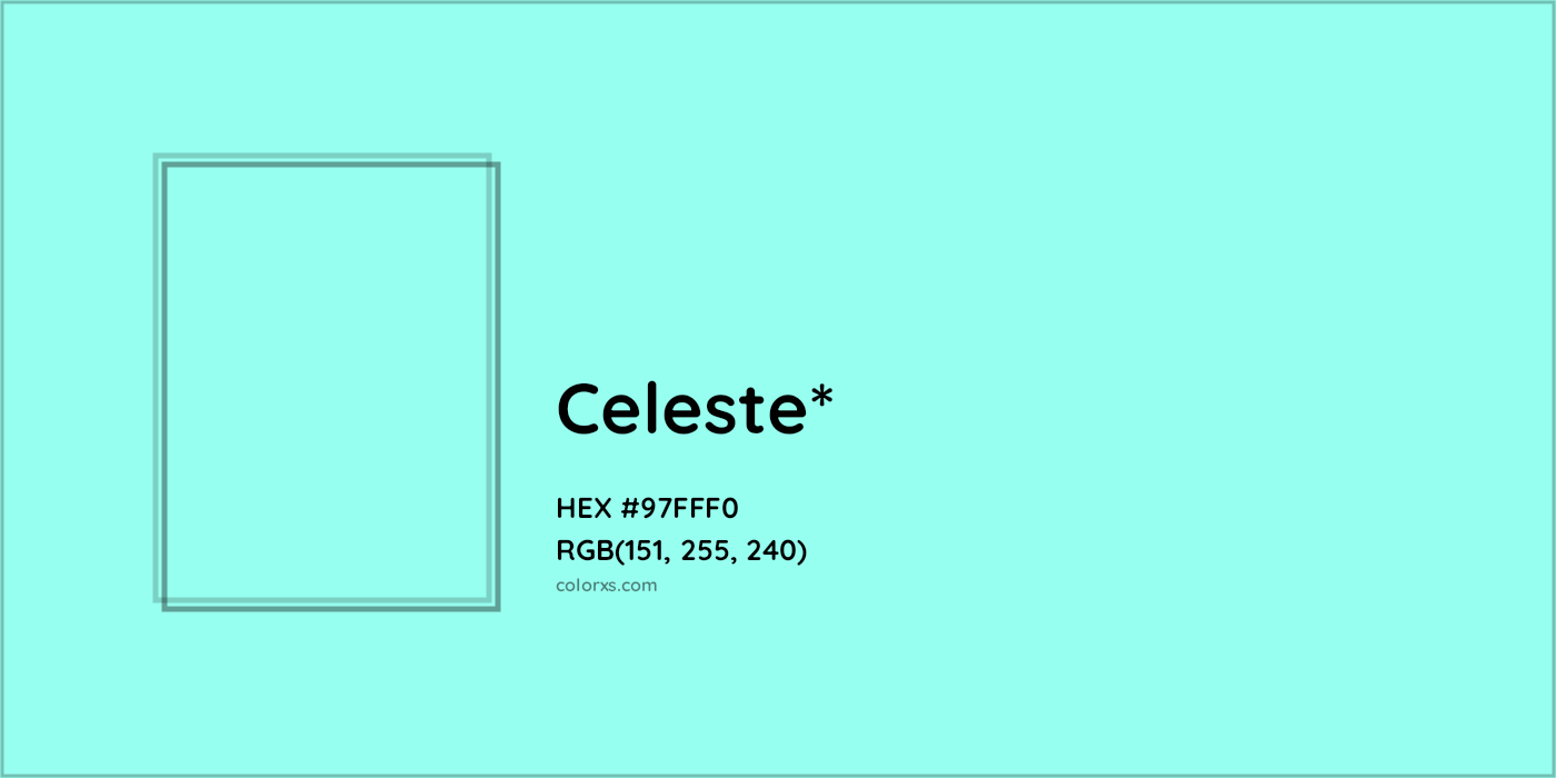 HEX #97FFF0 Color Name, Color Code, Palettes, Similar Paints, Images